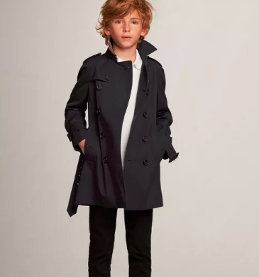 Boys Black "Sandringham" Trench Coat