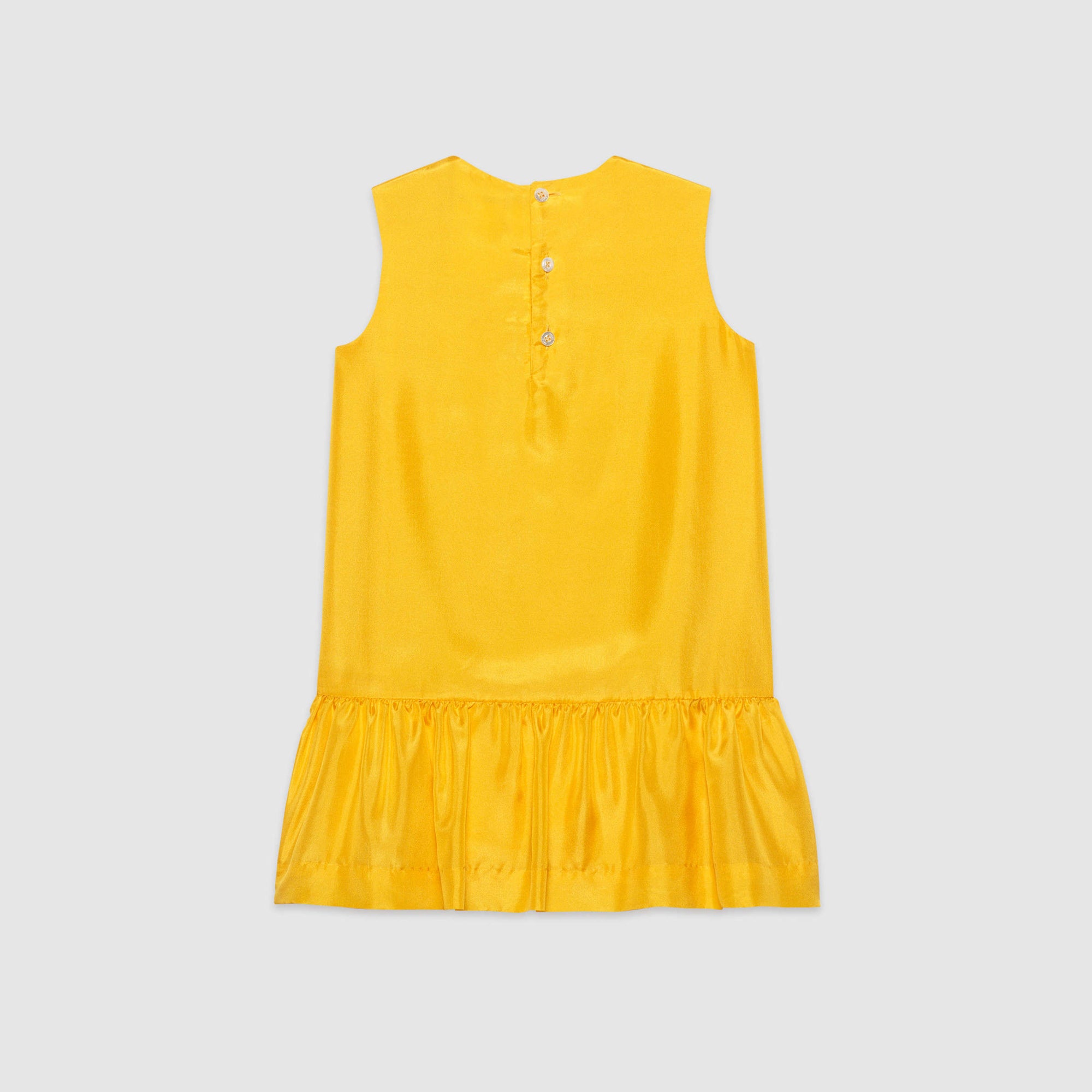 Girls Fisherman Yellow Prt Silk Cat Dress