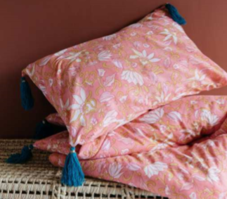 Girls Coral Flower Cotton Pillow
