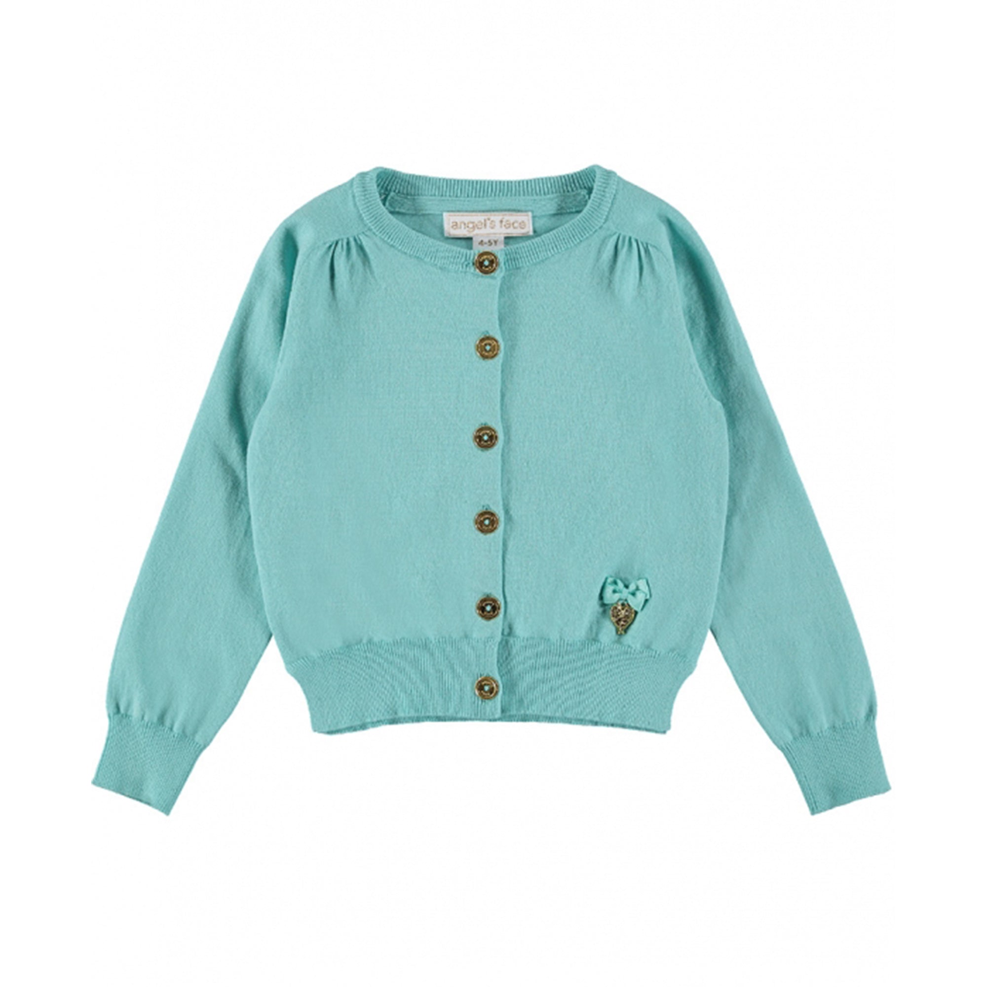 Girls Aqua Cotton Cardigan