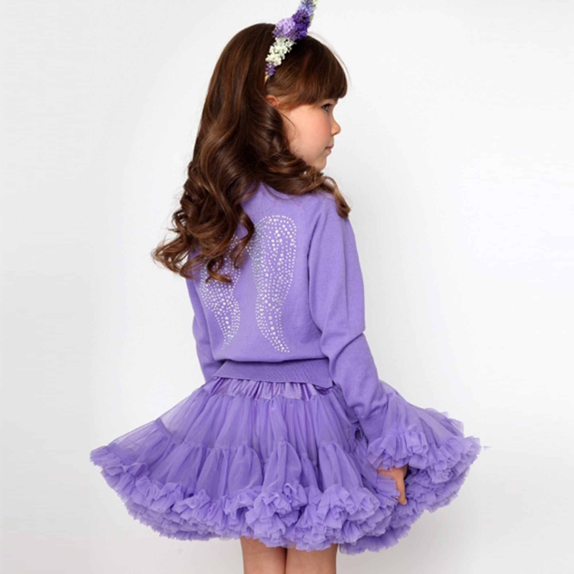 Girls Violet Cotton Cardigan