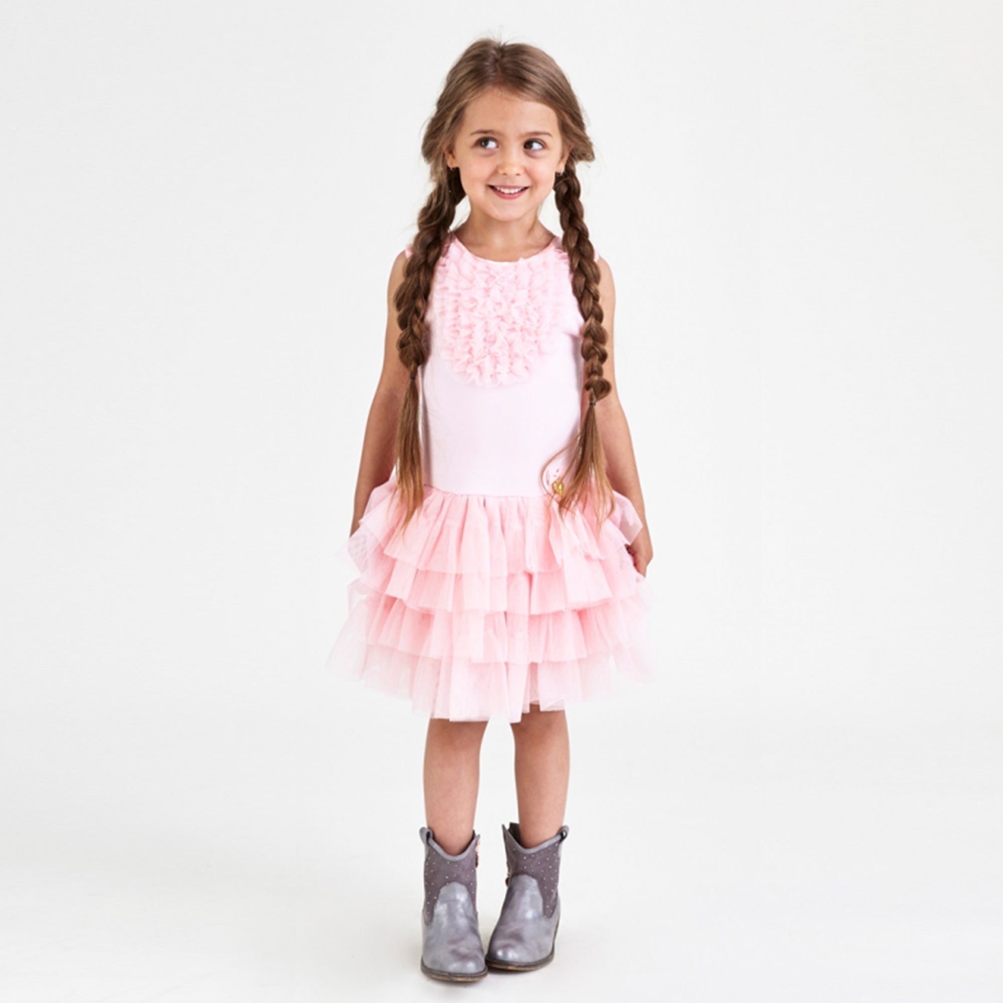 Girls Rose Pink Cotton Dress