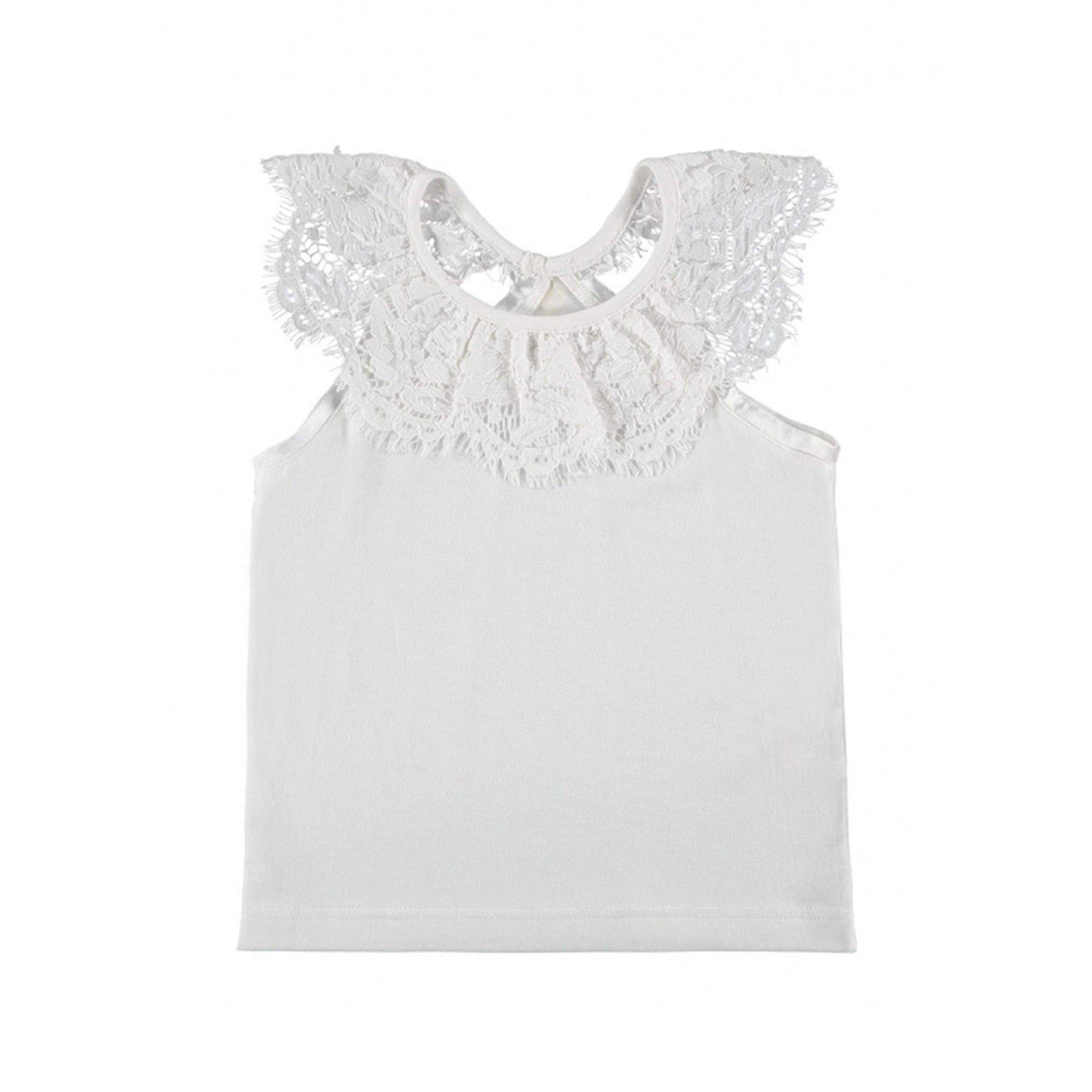 Girls White Cotton Top