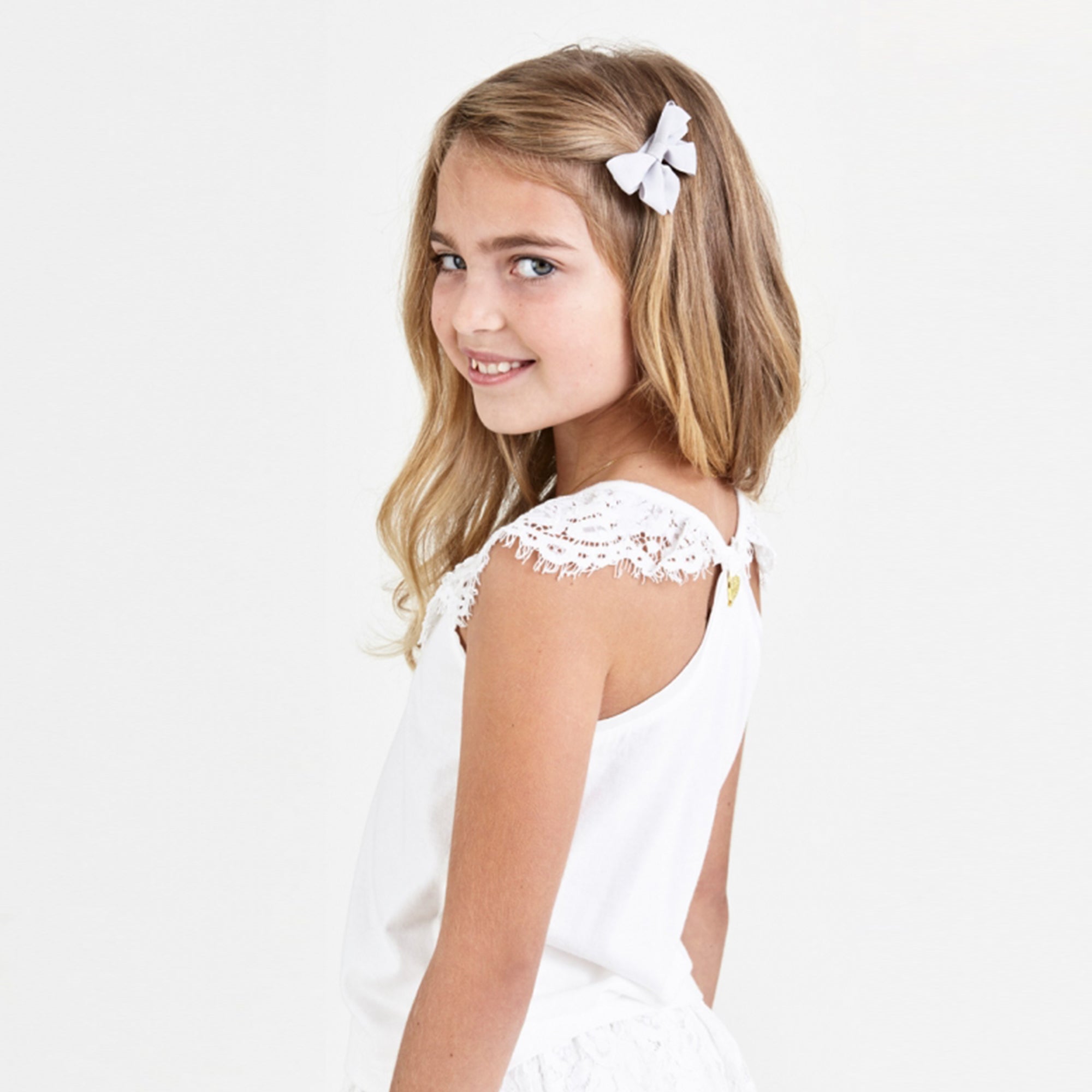 Girls White Cotton Top