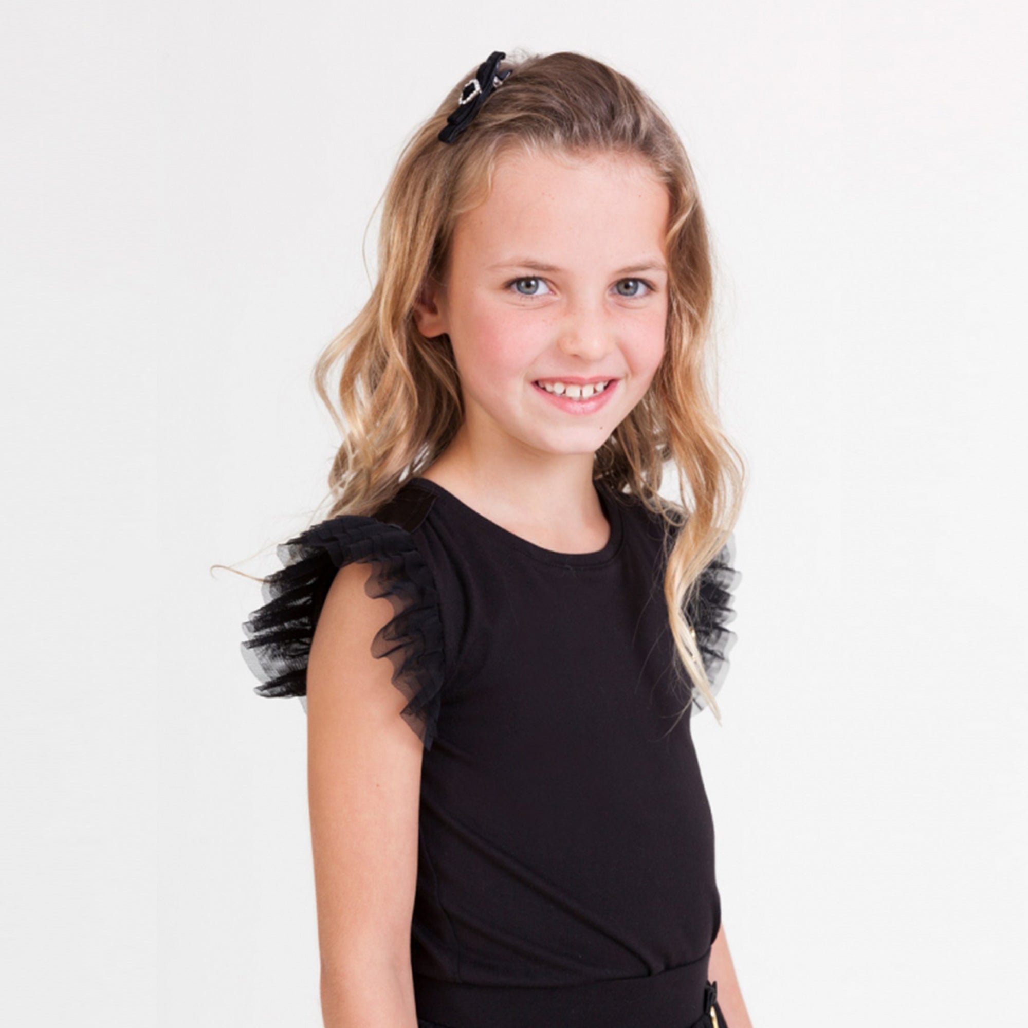 Haut en coton noir pour fille