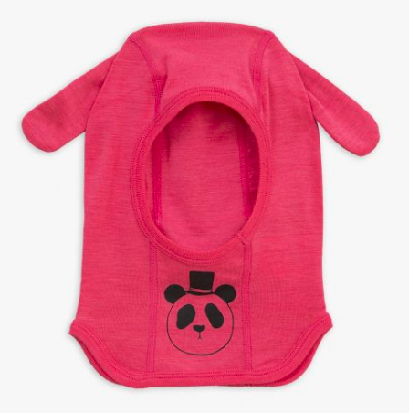 Baby Cerise Organic Merino Wool Panda Balaklava