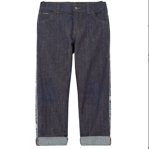 Girls & Boys Dark Blue Cotton Trousers