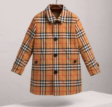 Boys Antique Yellow Check Coat