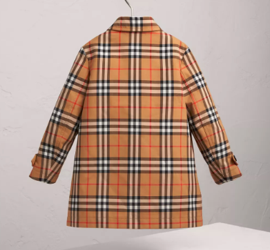 Boys Antique Yellow Check Coat