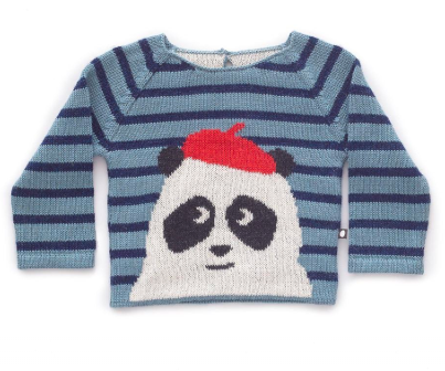 Baby Intigo Stripes Baby Alpaca Panda Sweater