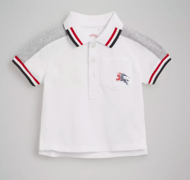 Baby Boys White Cotton Polo Shirt