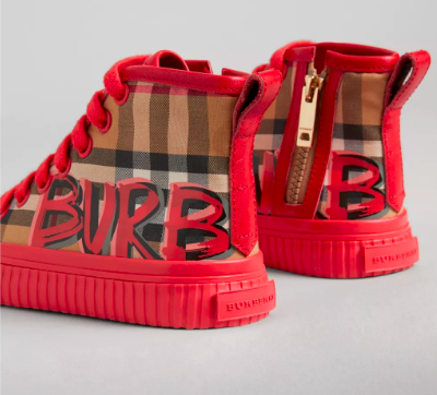 Boys & Girls Red Check Shoes