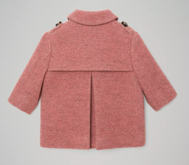 Baby Girls Rose Pink Melange Wool Coat