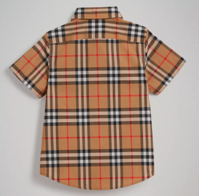 Boys Antique Yellow Check Cotton Polo Shirt