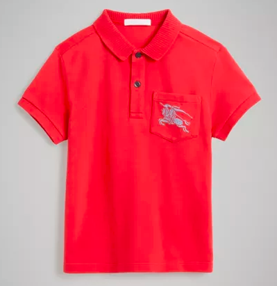 Boys Bright Red Cotton Polo Shirt