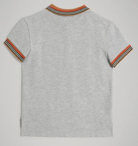 Boys Grey Cotton Polo Shirt