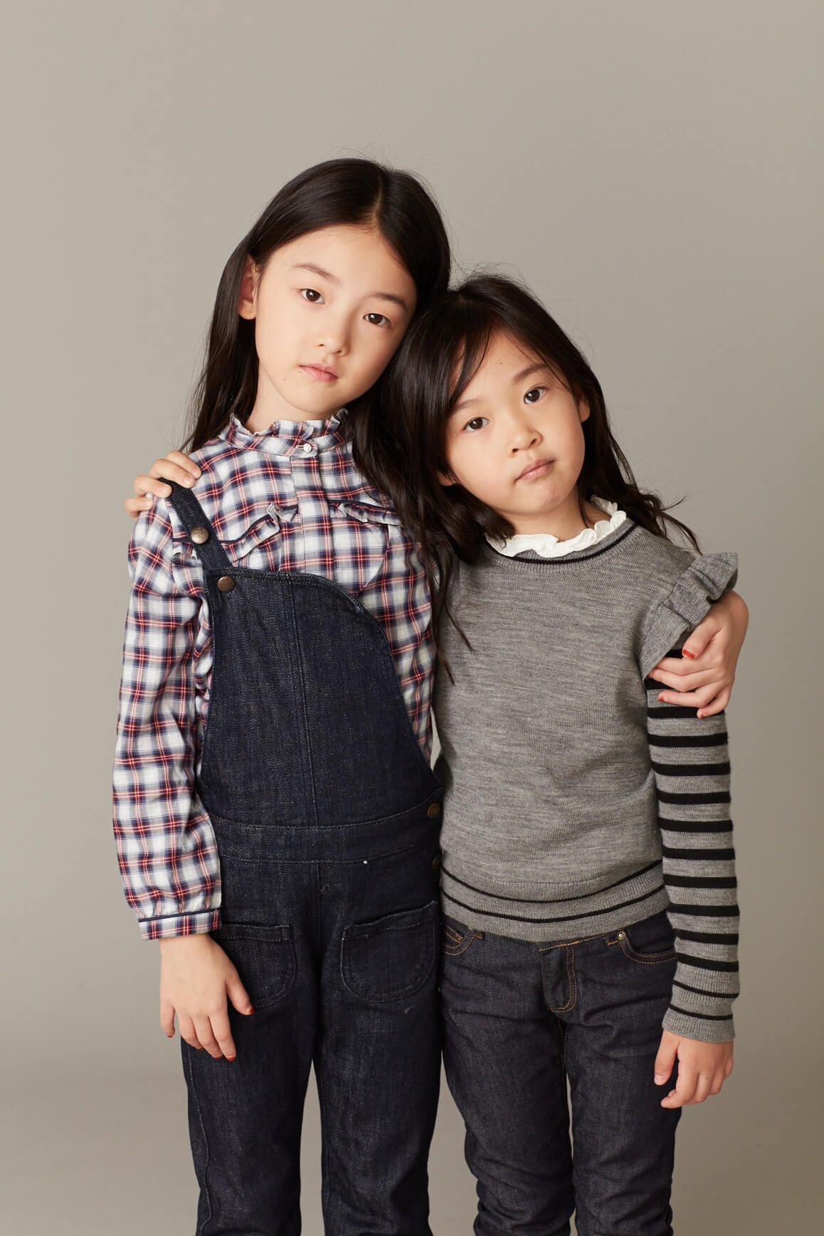 Girls Black Strap Denim Trousers