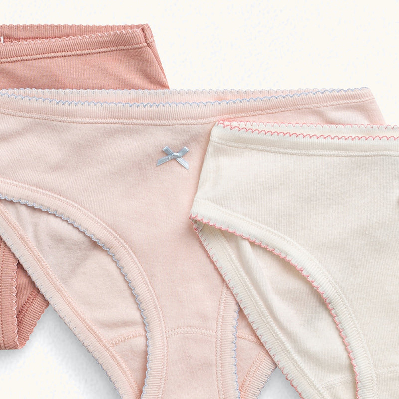 Girls Pink Cotton Panties Set (3 Pieces)