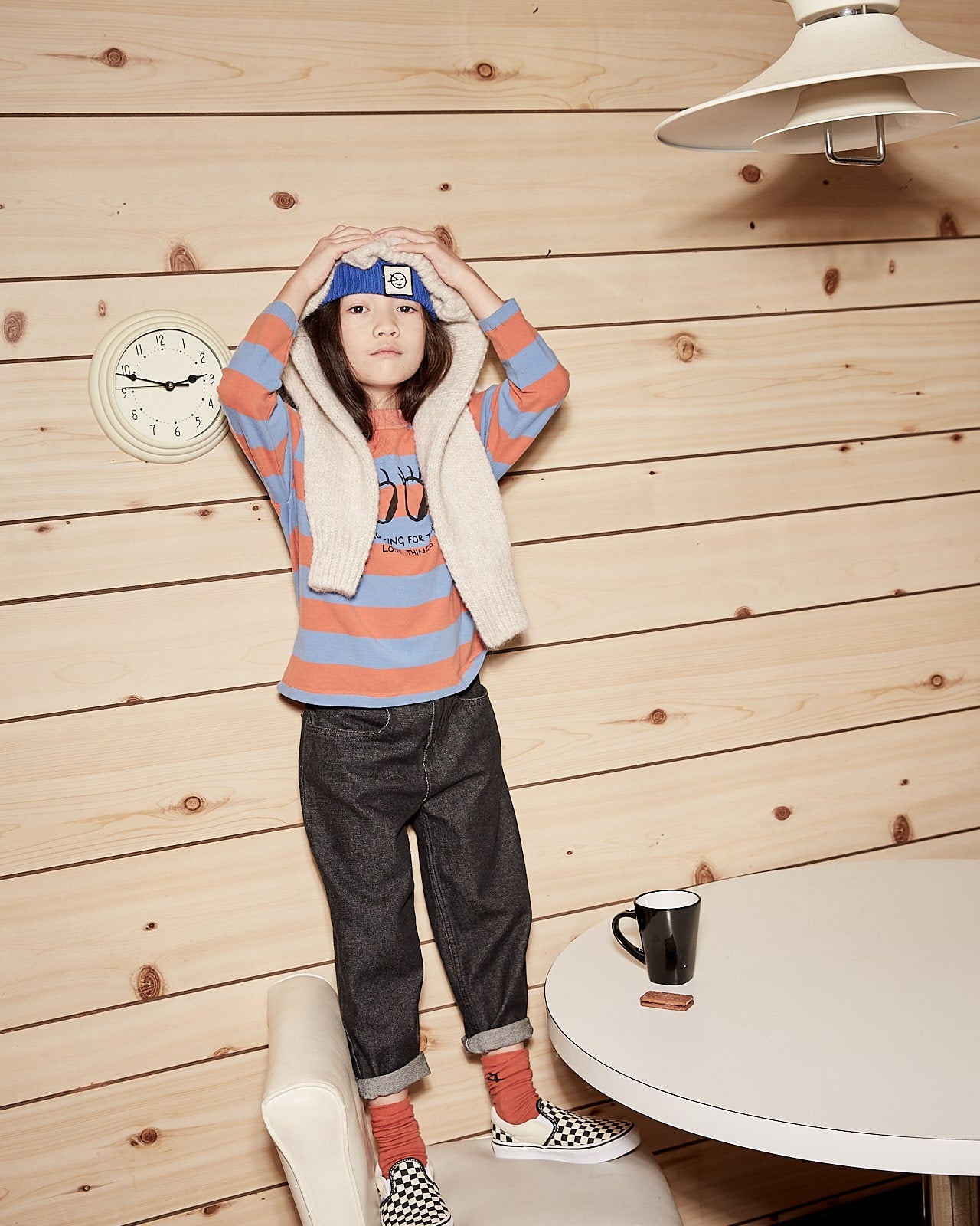 Boys & Girls Blue Stripes Cotton T-Shirt