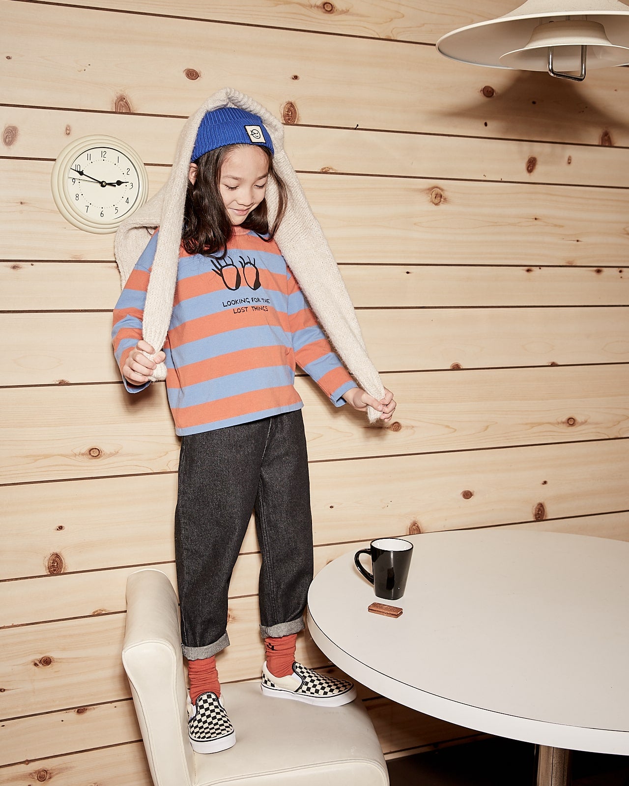 Boys & Girls Blue Stripes Cotton T-Shirt