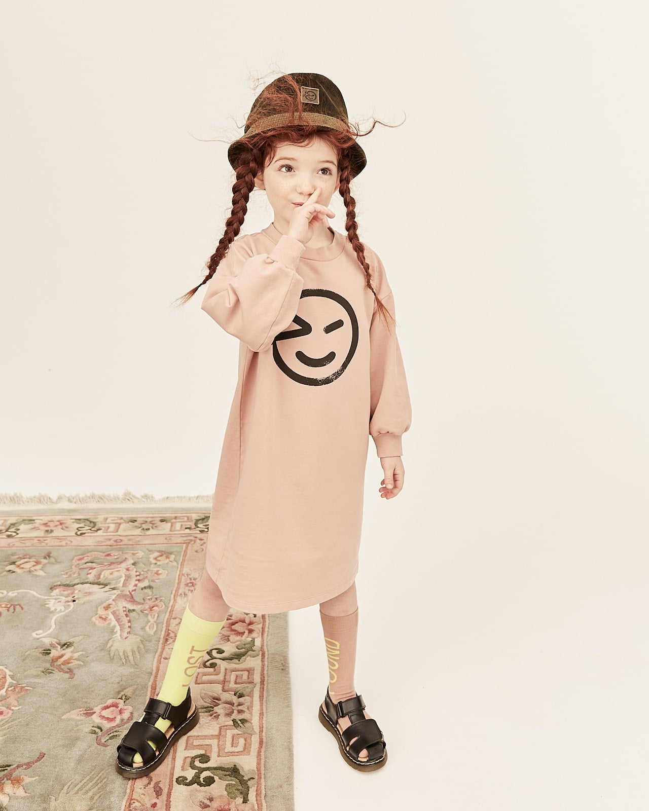 Girls Pink Logo Cotton Dress