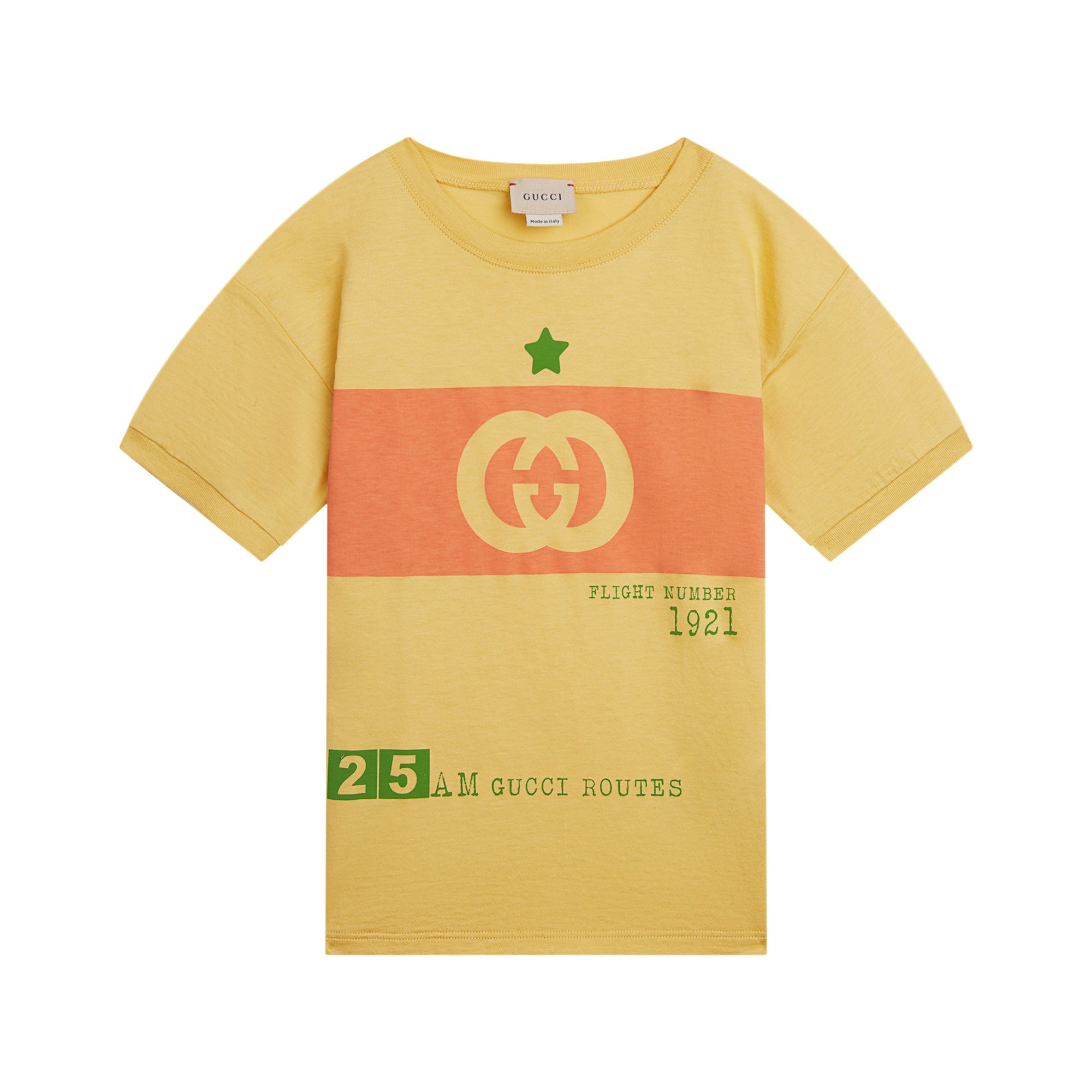 Boys & Girls Yellow Logo Cotton T-Shirt