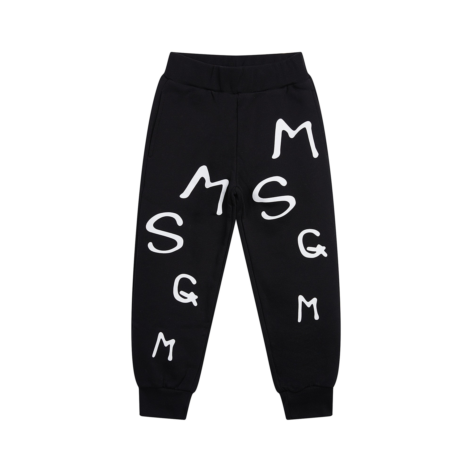 Boys & Girls Black Logo Cotton Trousers