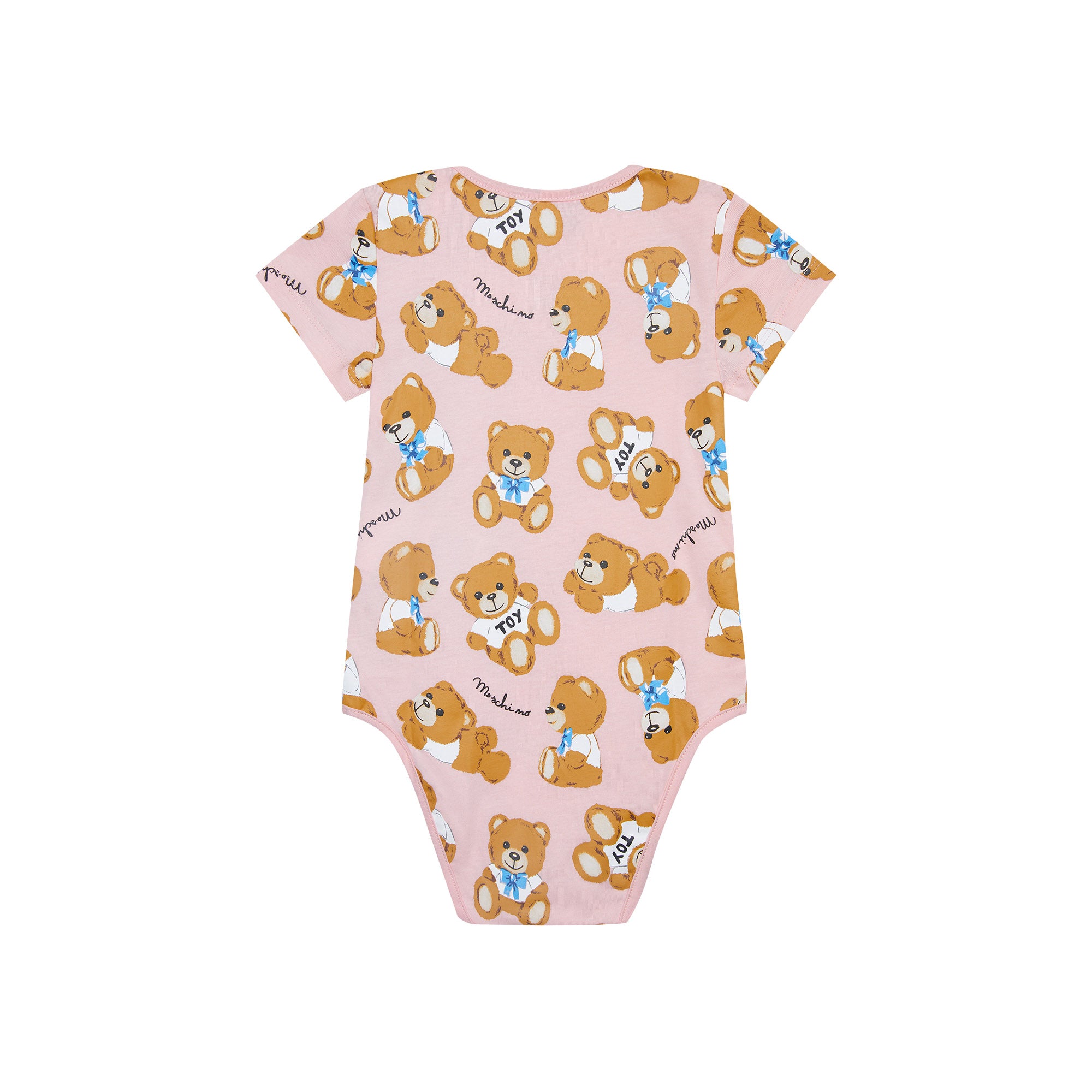 Baby Girls Pink Printed Cotton Babysuit