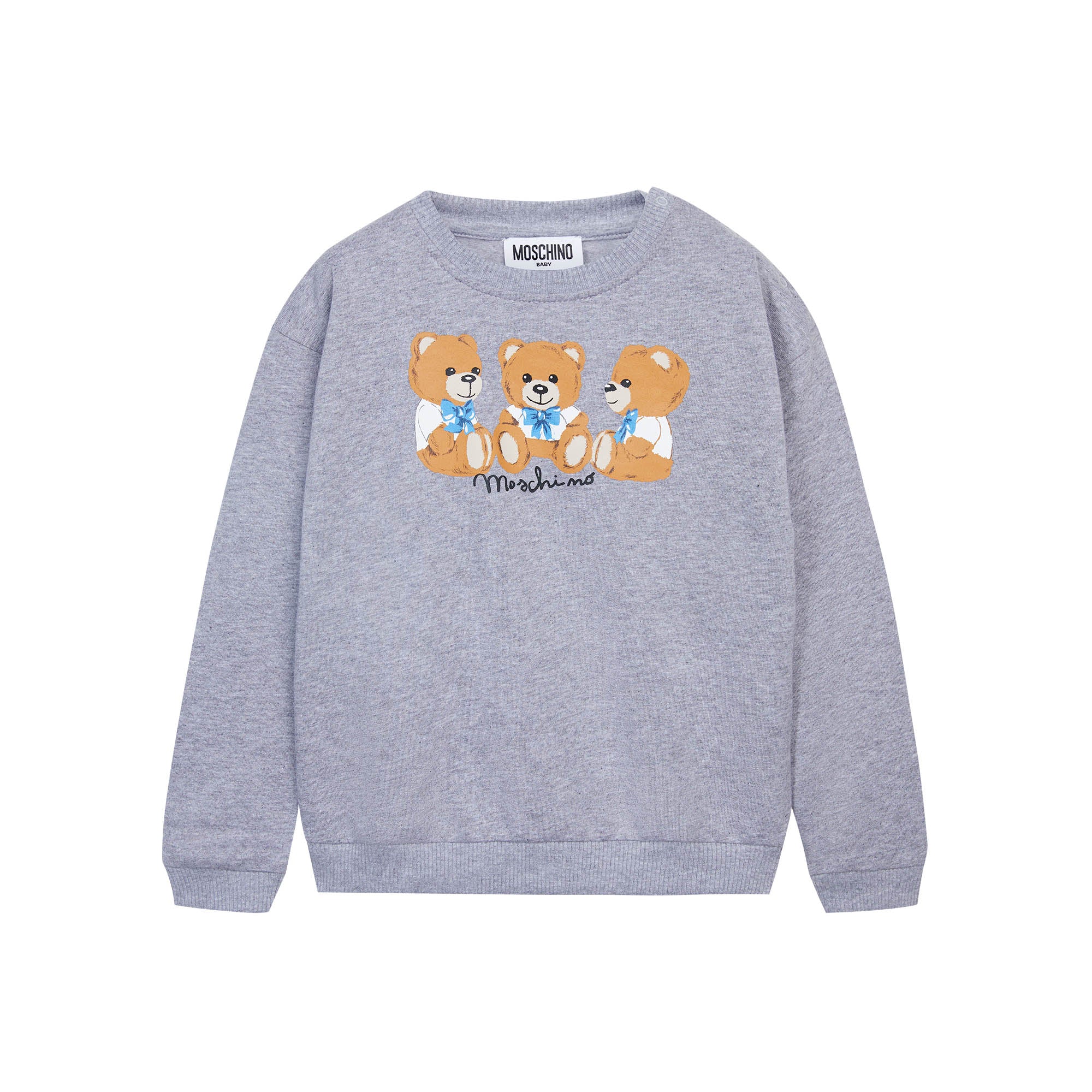 Baby Boys & Girls Grey Printed Cotton Sweatshirt