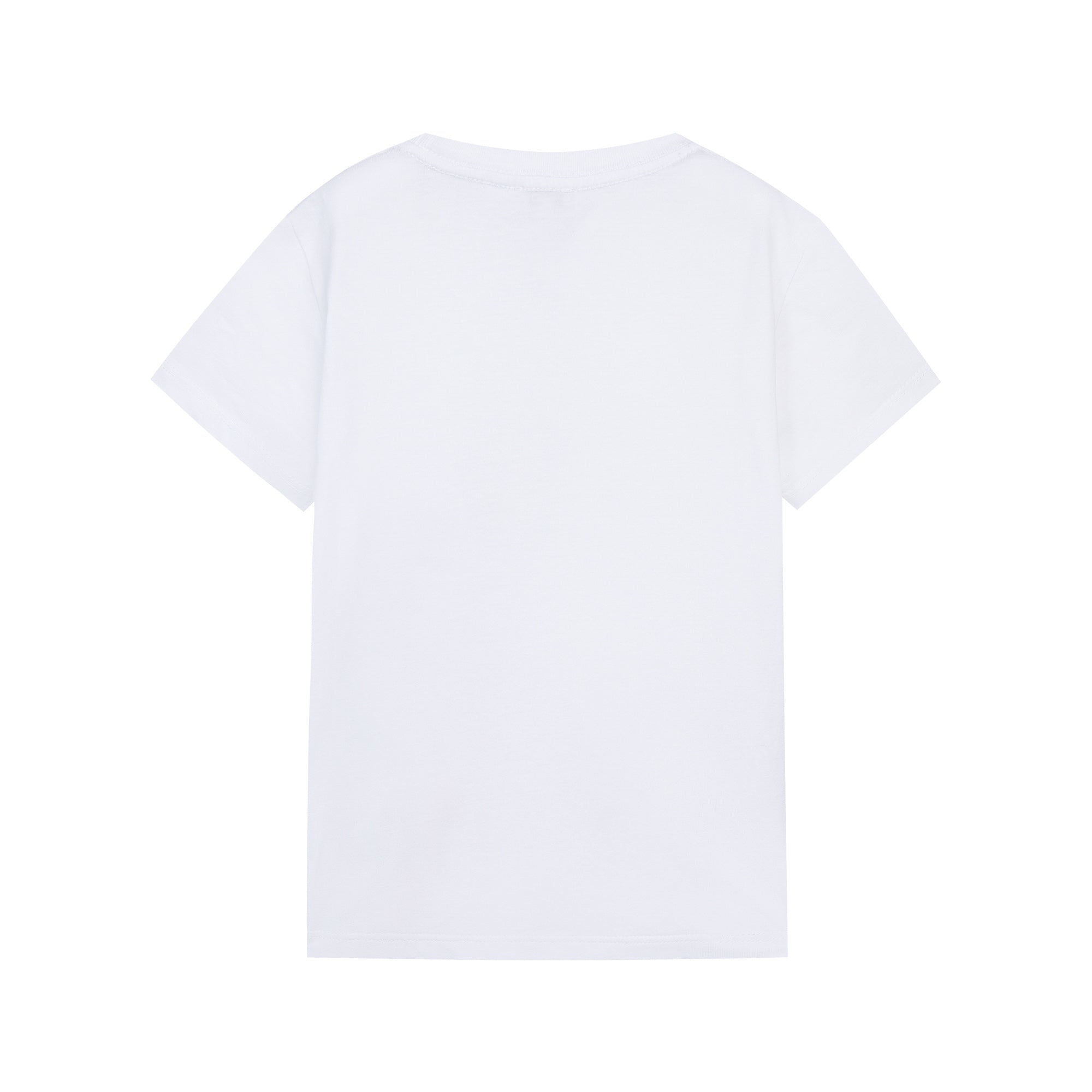 Boys White Printed Cotton T-Shirt