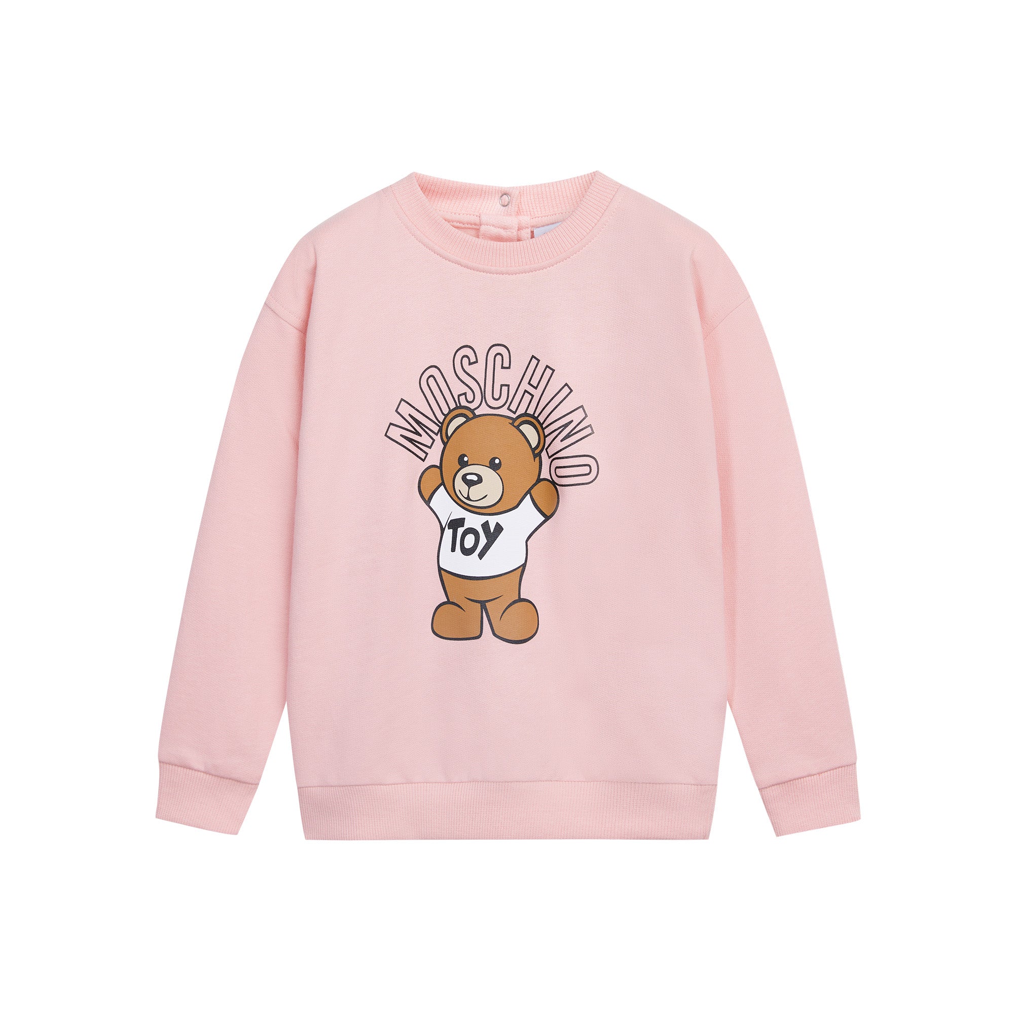 Baby Boys & Girls Pink Logo Cotton Sweatshirt
