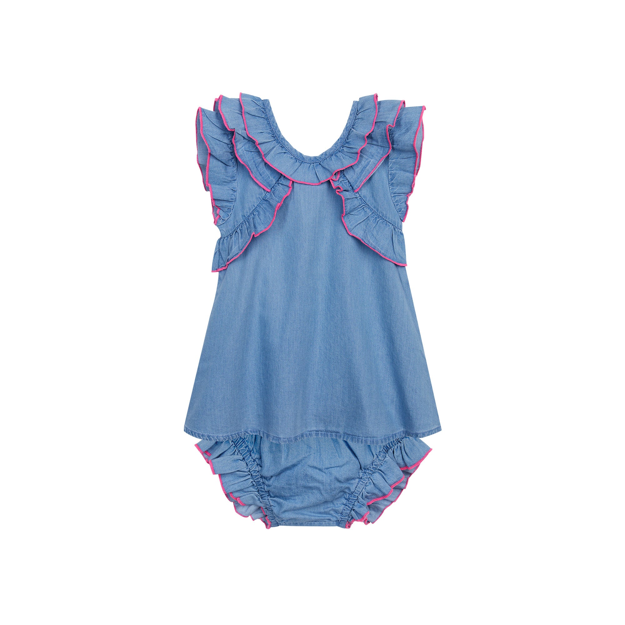 Baby Girls Blue Denim Dress Set