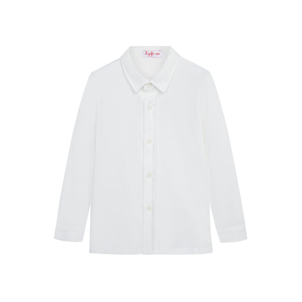 Baby Boys & Girls White Cotton Shirt