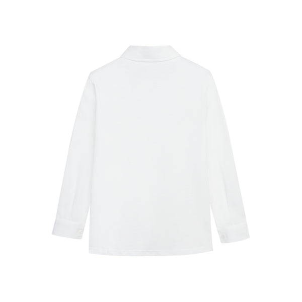 Baby Boys & Girls White Cotton Shirt