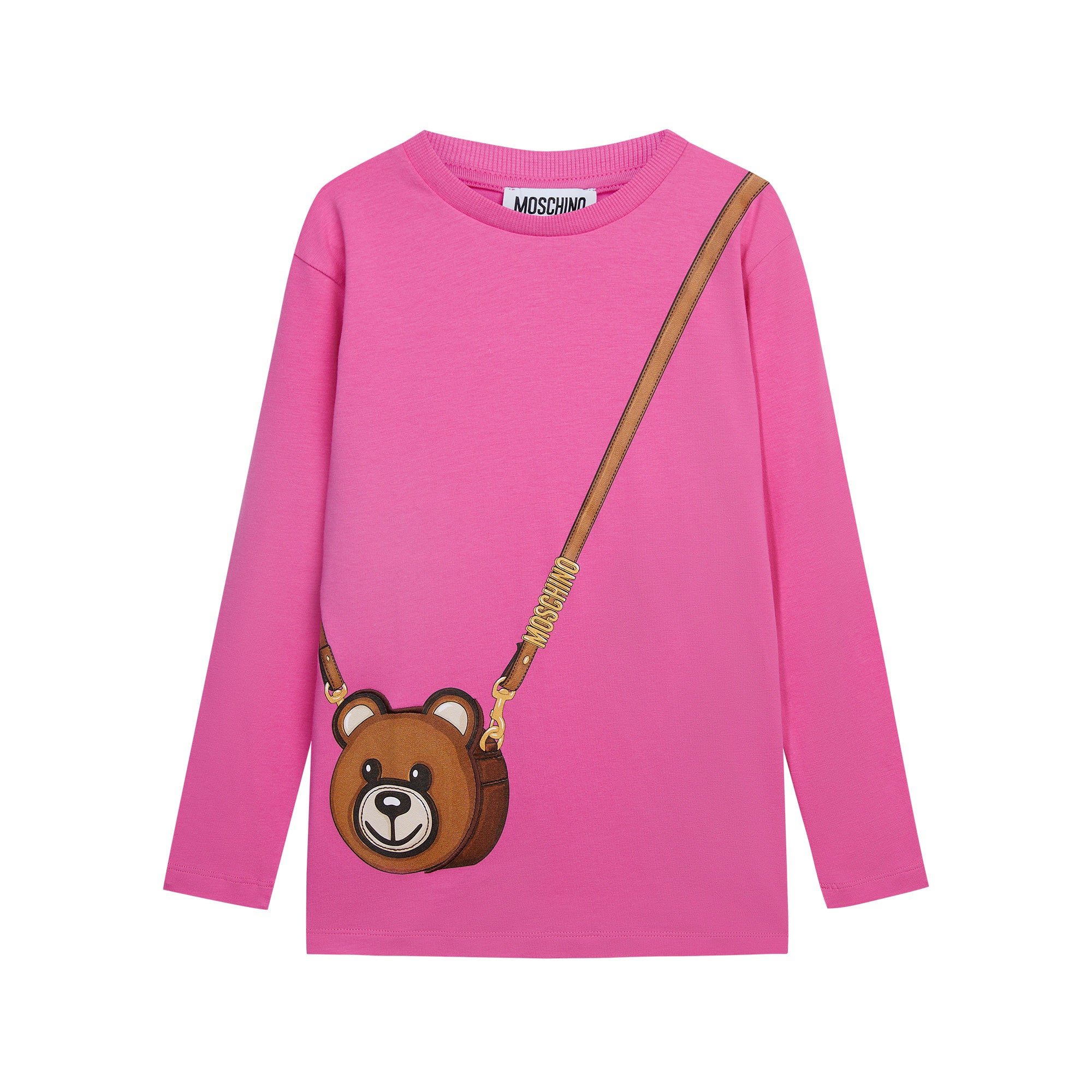 Girls Fuschia Printed Cotton T-Shirt