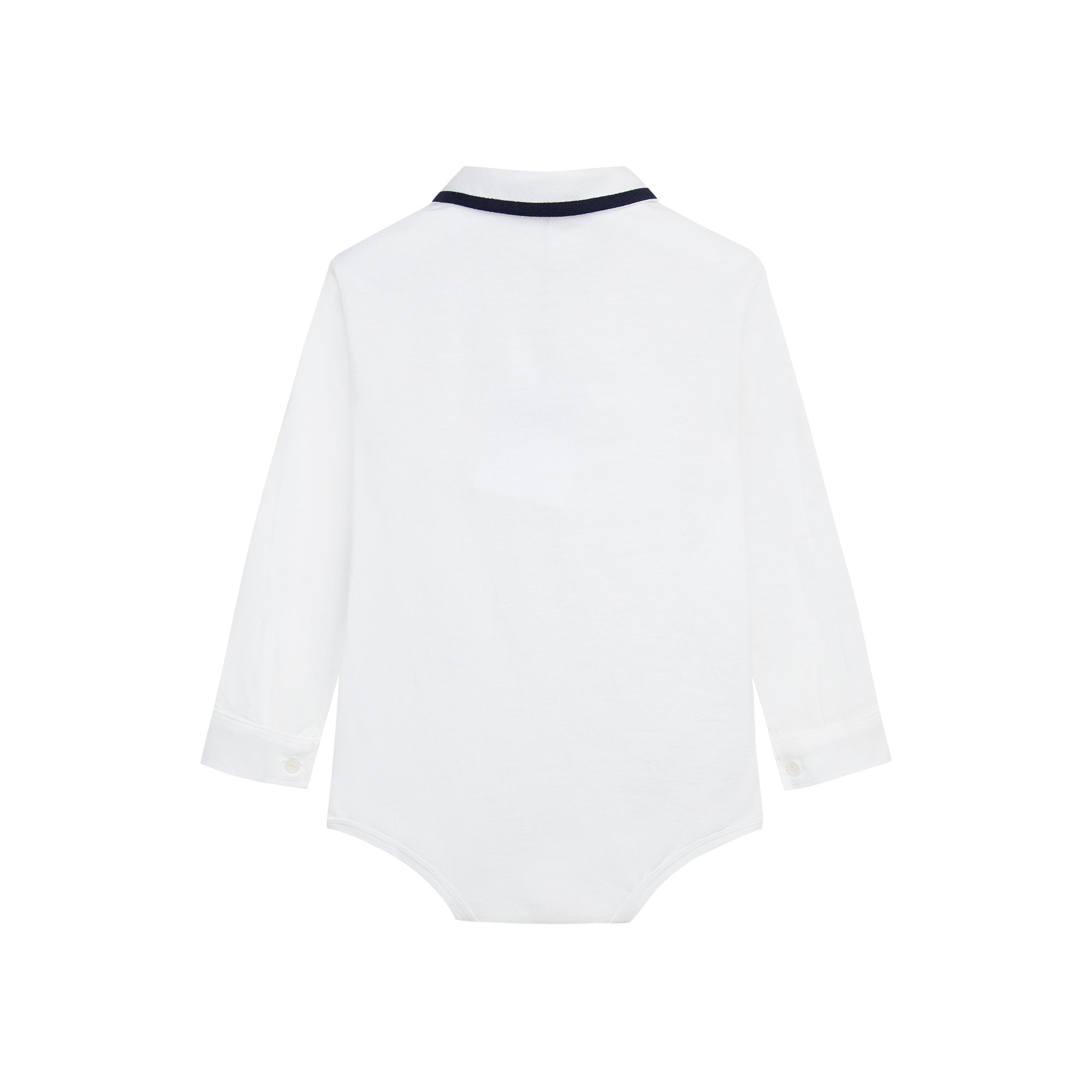 Baby Boys White Cotton Babysuit