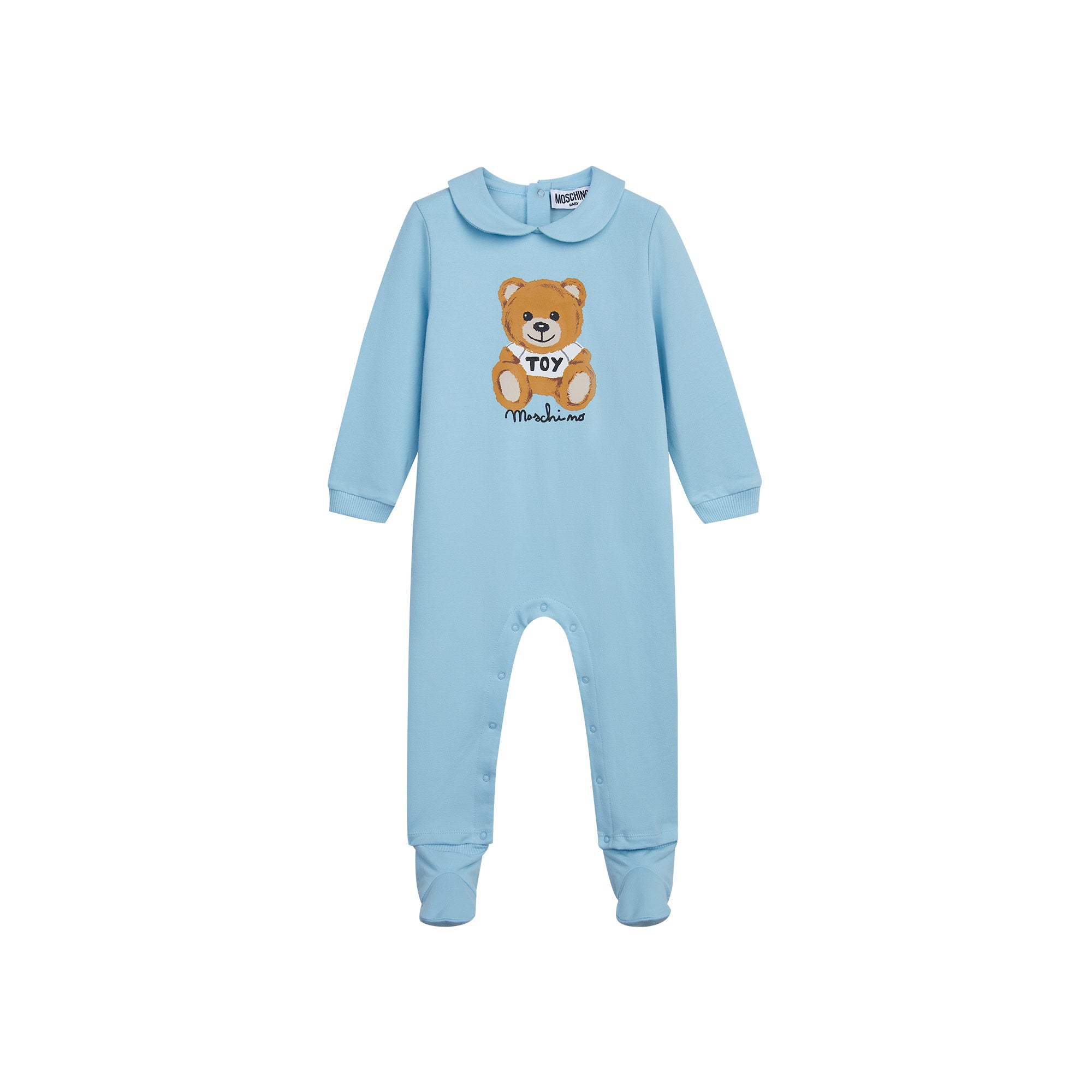 Baby Boys & Girls Blue Logo Cotton Babysuit