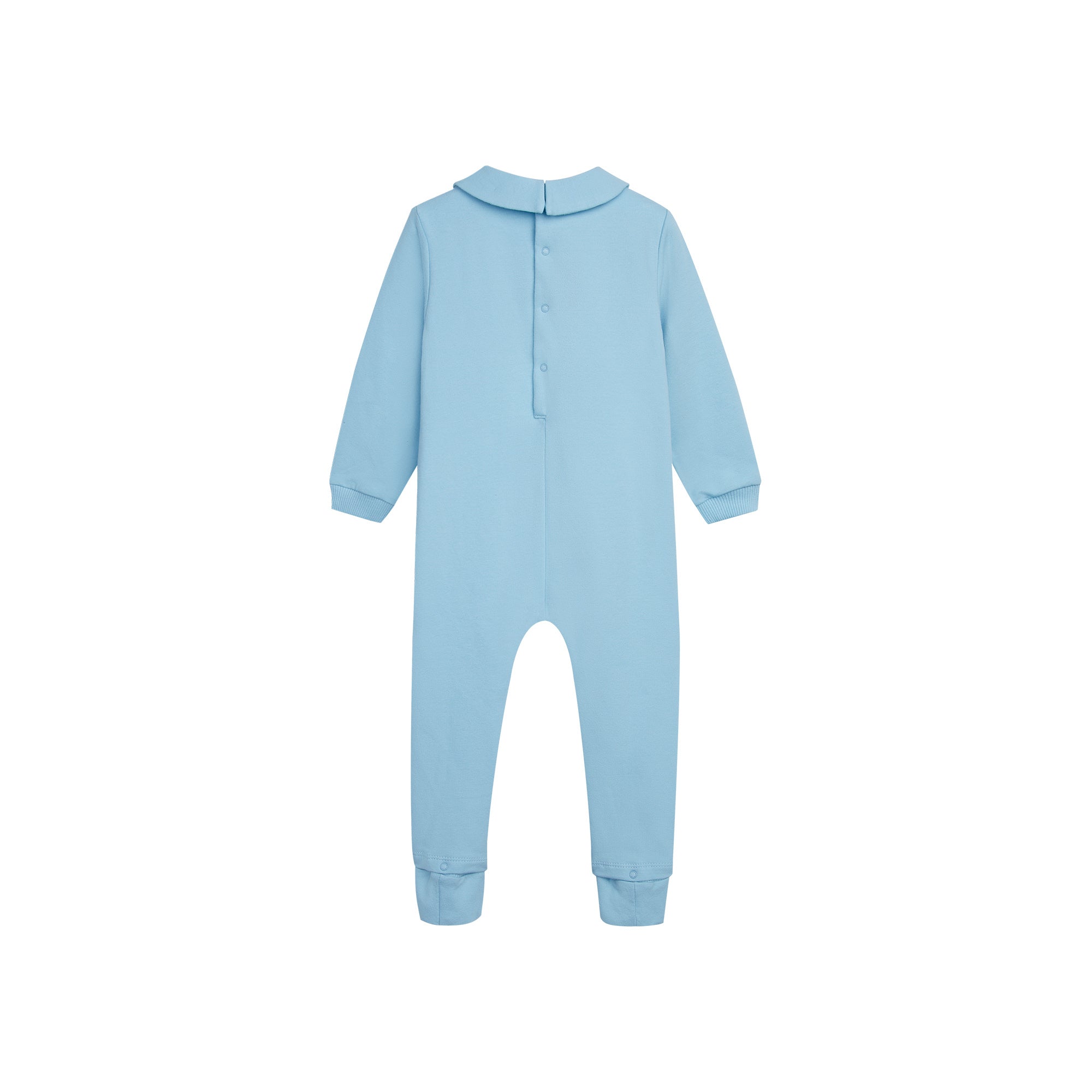Baby Boys & Girls Blue Logo Cotton Babysuit