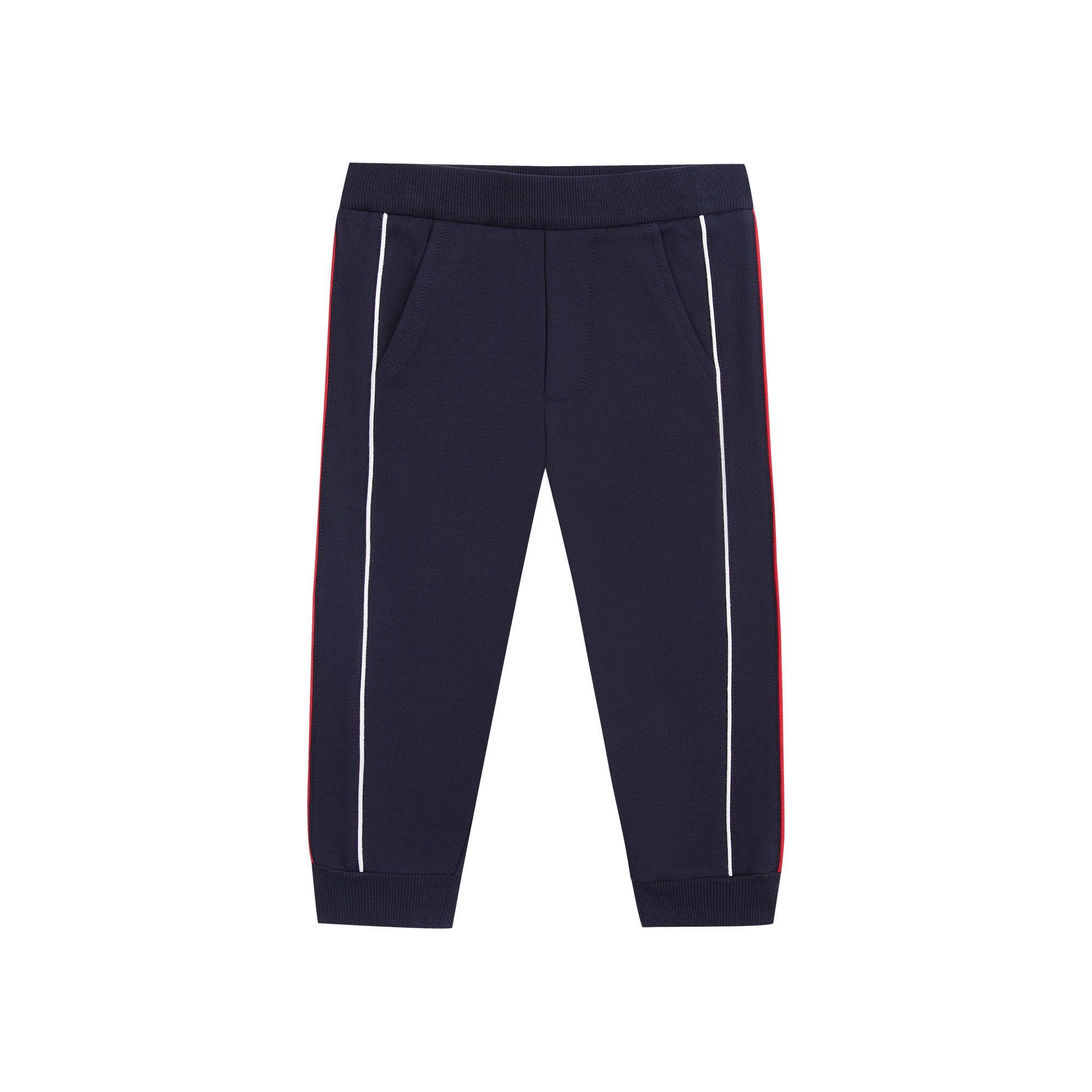 Baby Boys Navy Logo Cotton Trousers