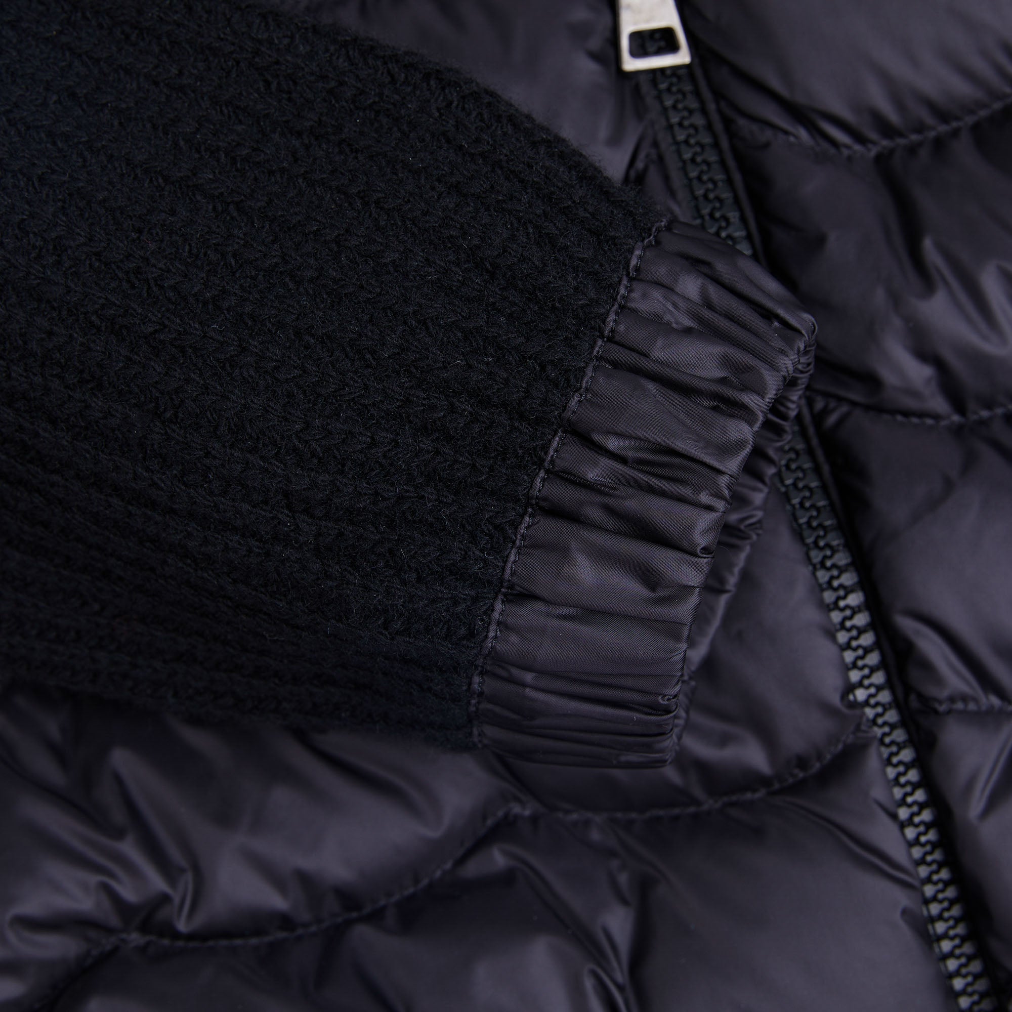 Girls Black Zip-Up Top