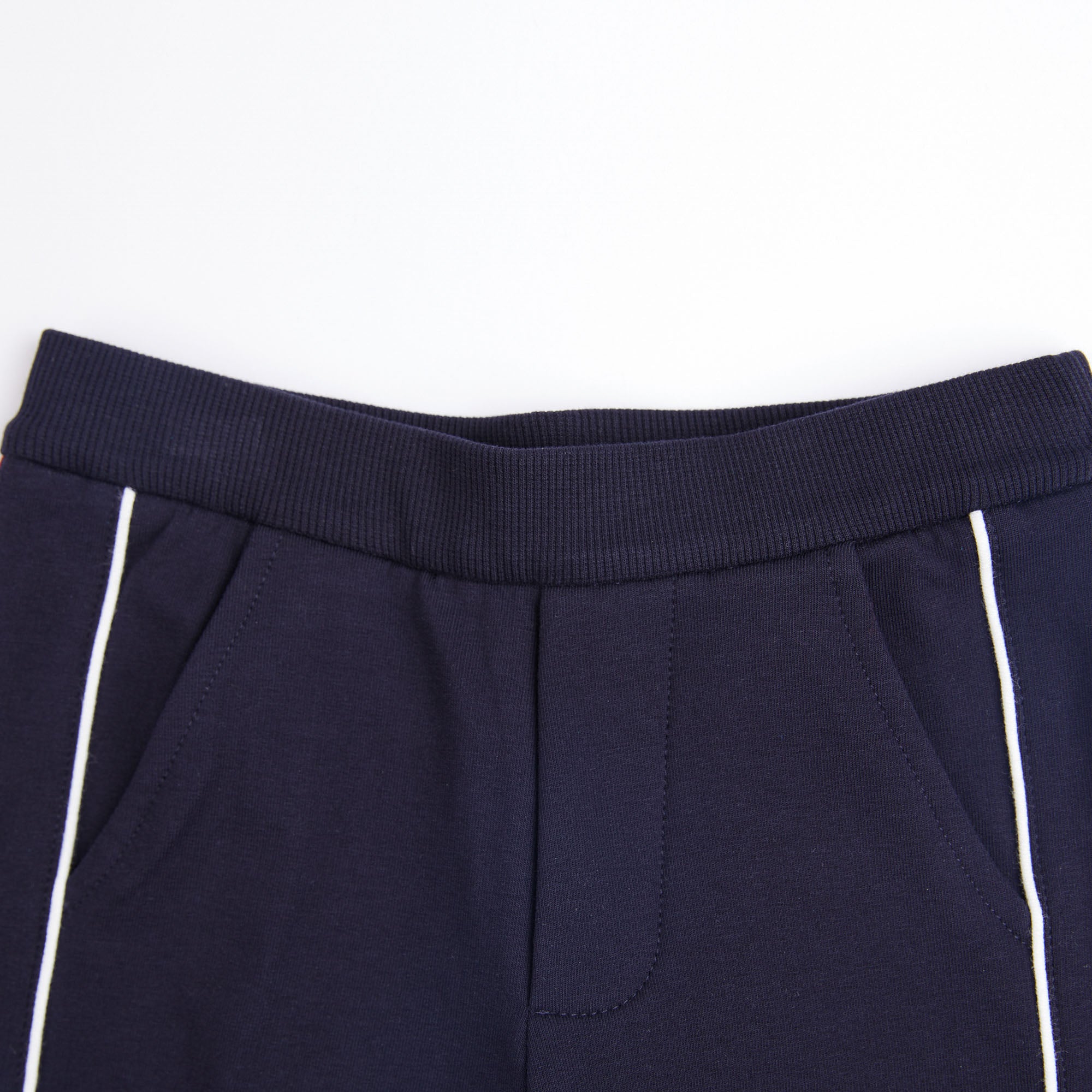 Baby Boys Navy Logo Cotton Trousers