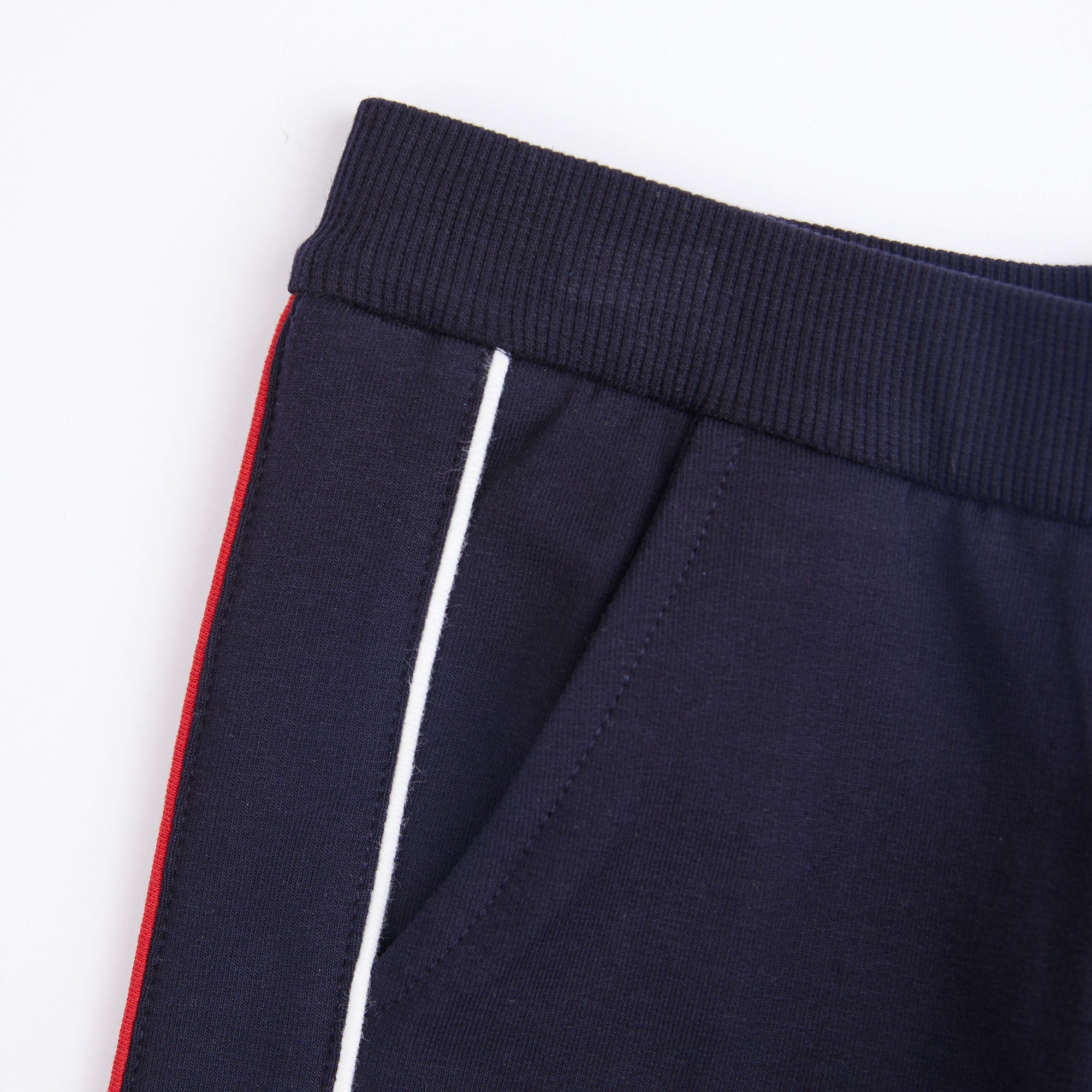 Baby Boys Navy Logo Cotton Trousers