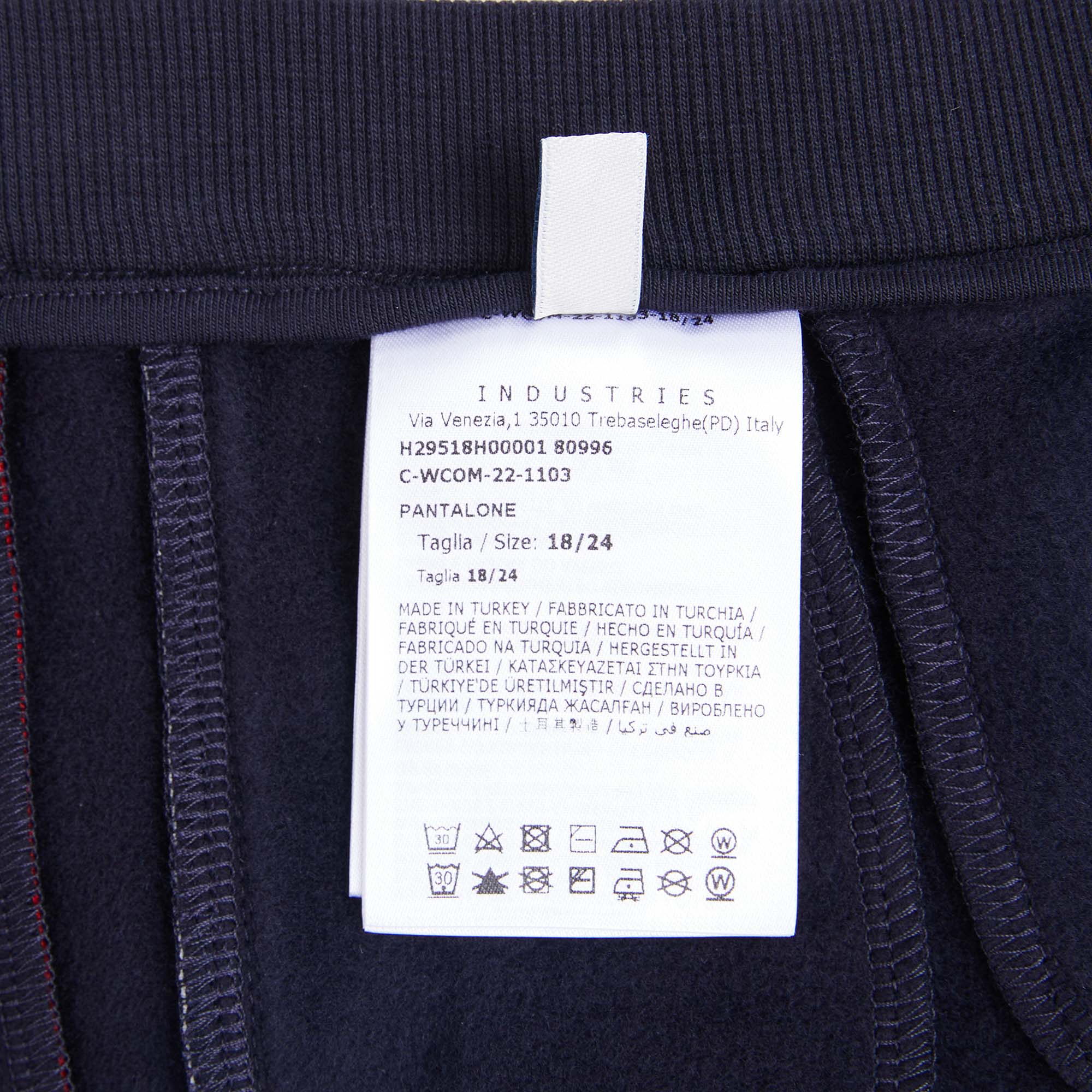 Baby Boys Navy Logo Cotton Trousers