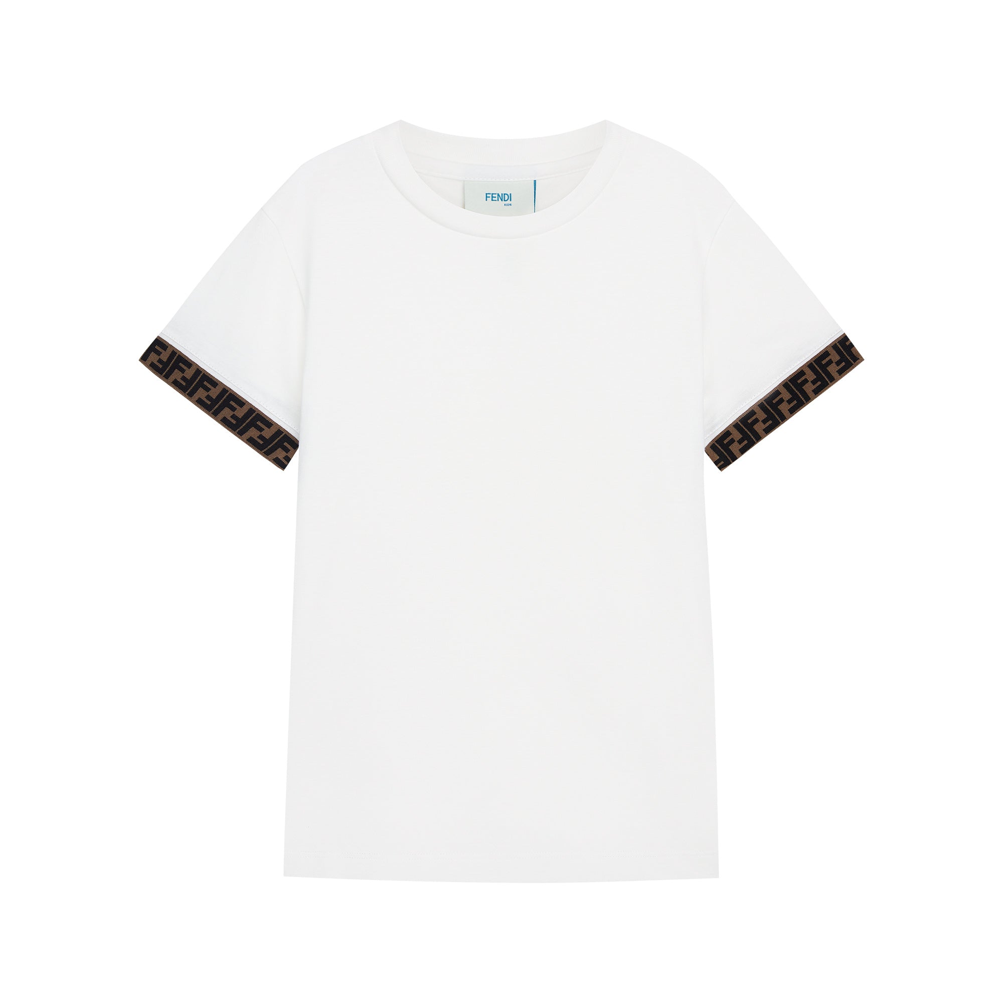 Boys & Girls White FF Logo Cotton T-Shirt