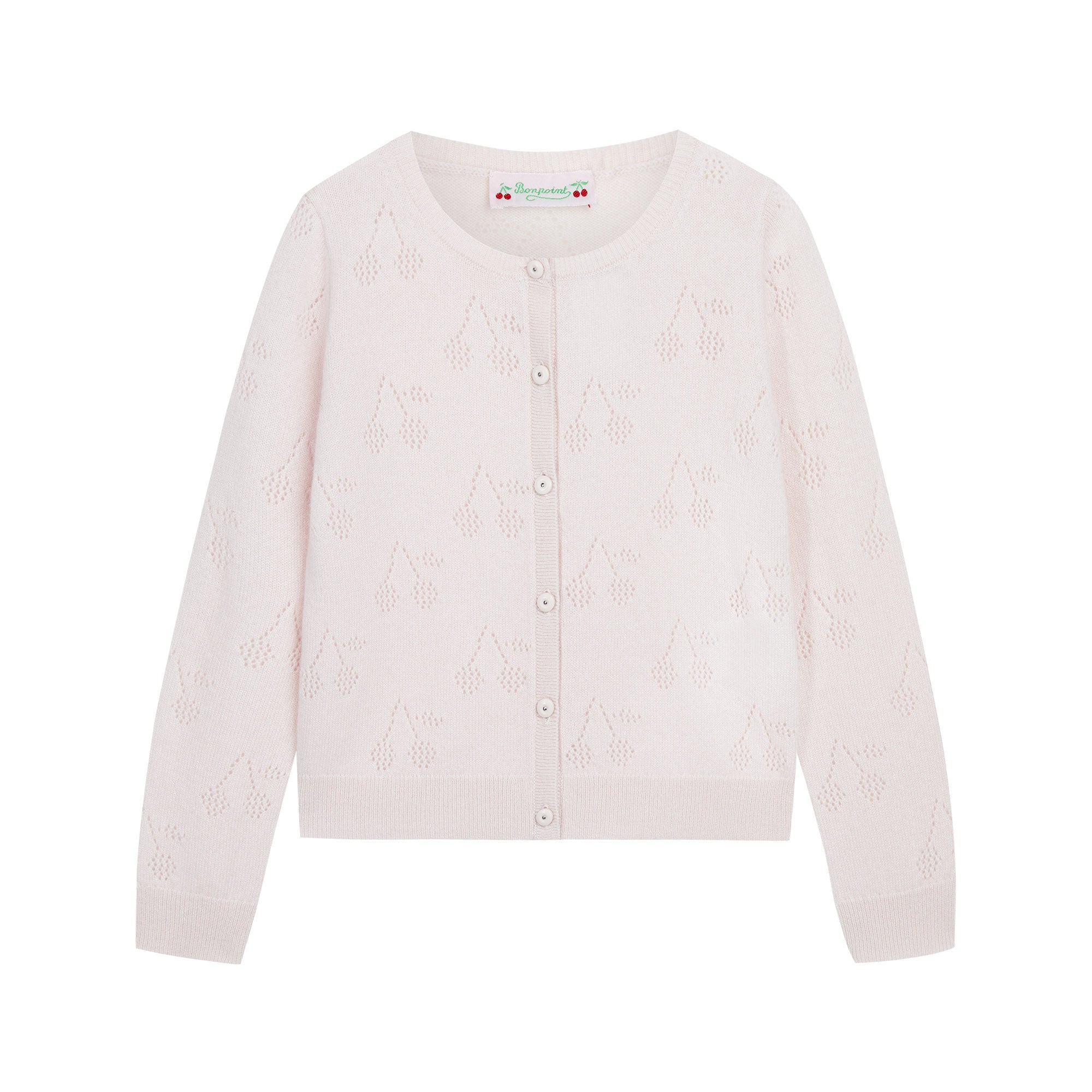 Girls Light Pink Cashmere Cardigan