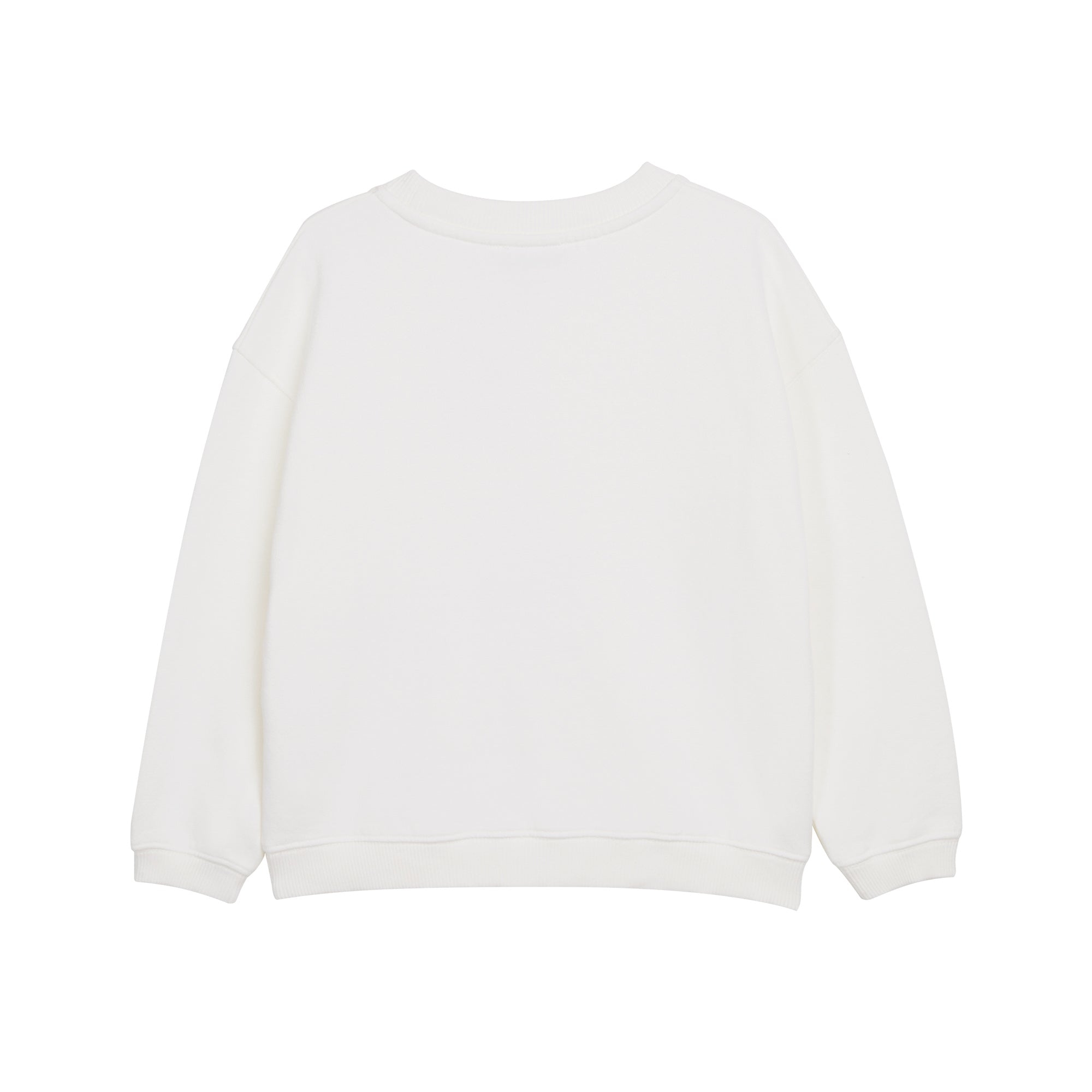 Girls White Logo Cotton Sweatshirt