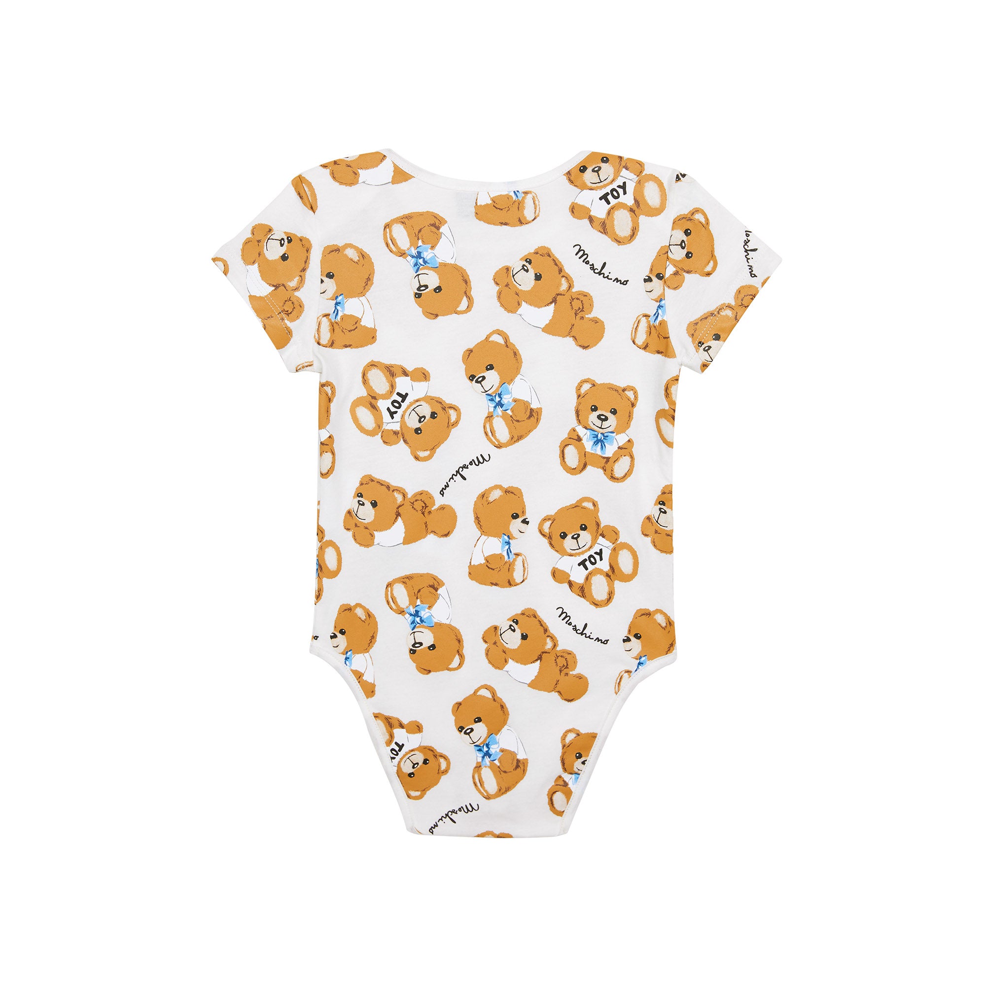 Baby Boys & Girls White Printed Cotton Babysuit