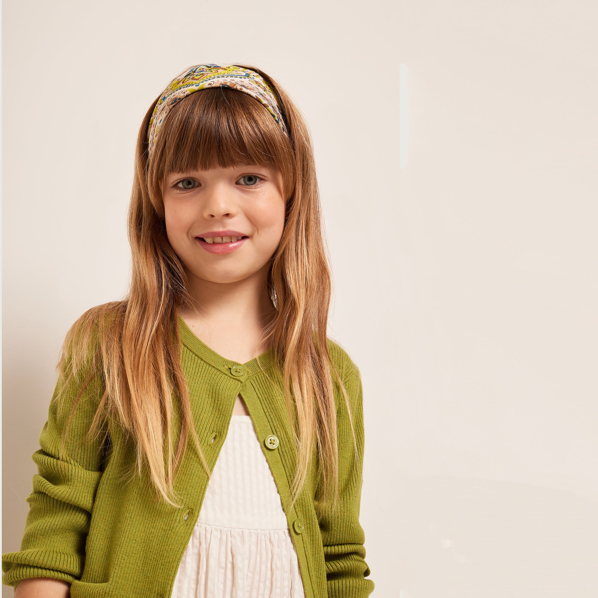 Girls Green Cotton Cardigan