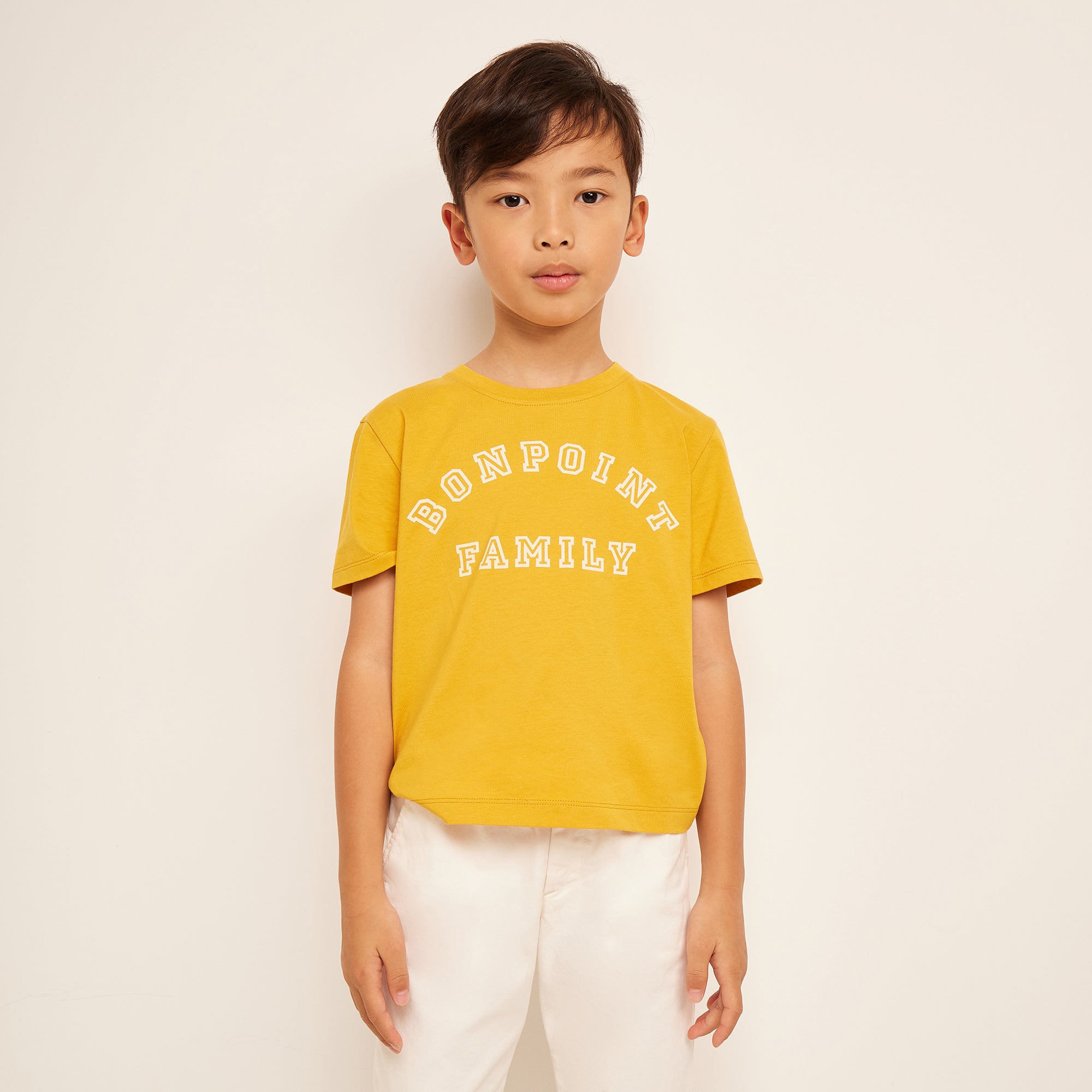 Boys Yellow Logo Cotton T-Shirt