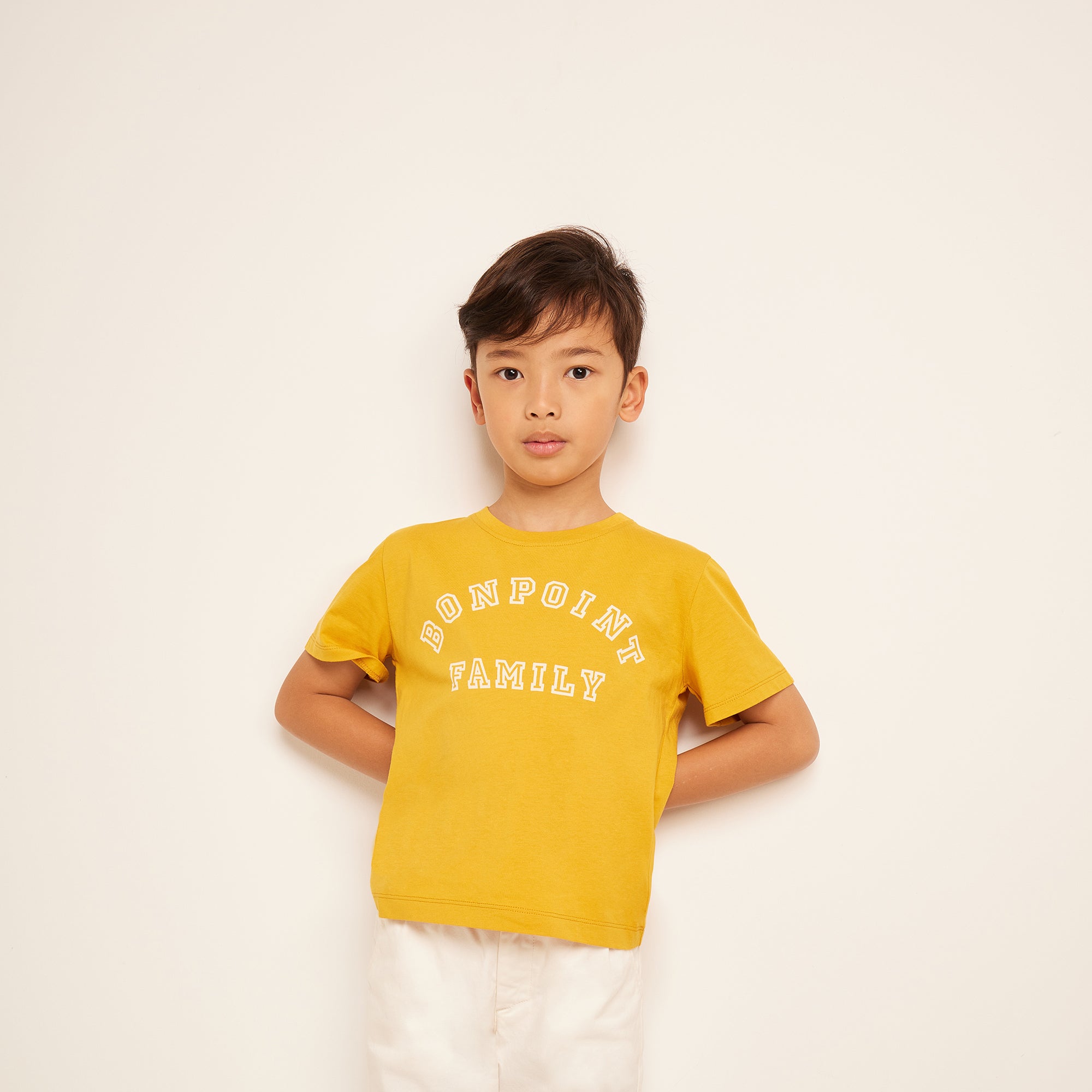 Boys Yellow Logo Cotton T-Shirt